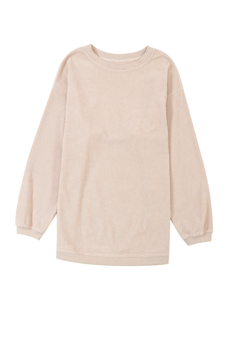 Apricot Ribbed Corduroy Oversized Sweatshirt - Glimmer Road
