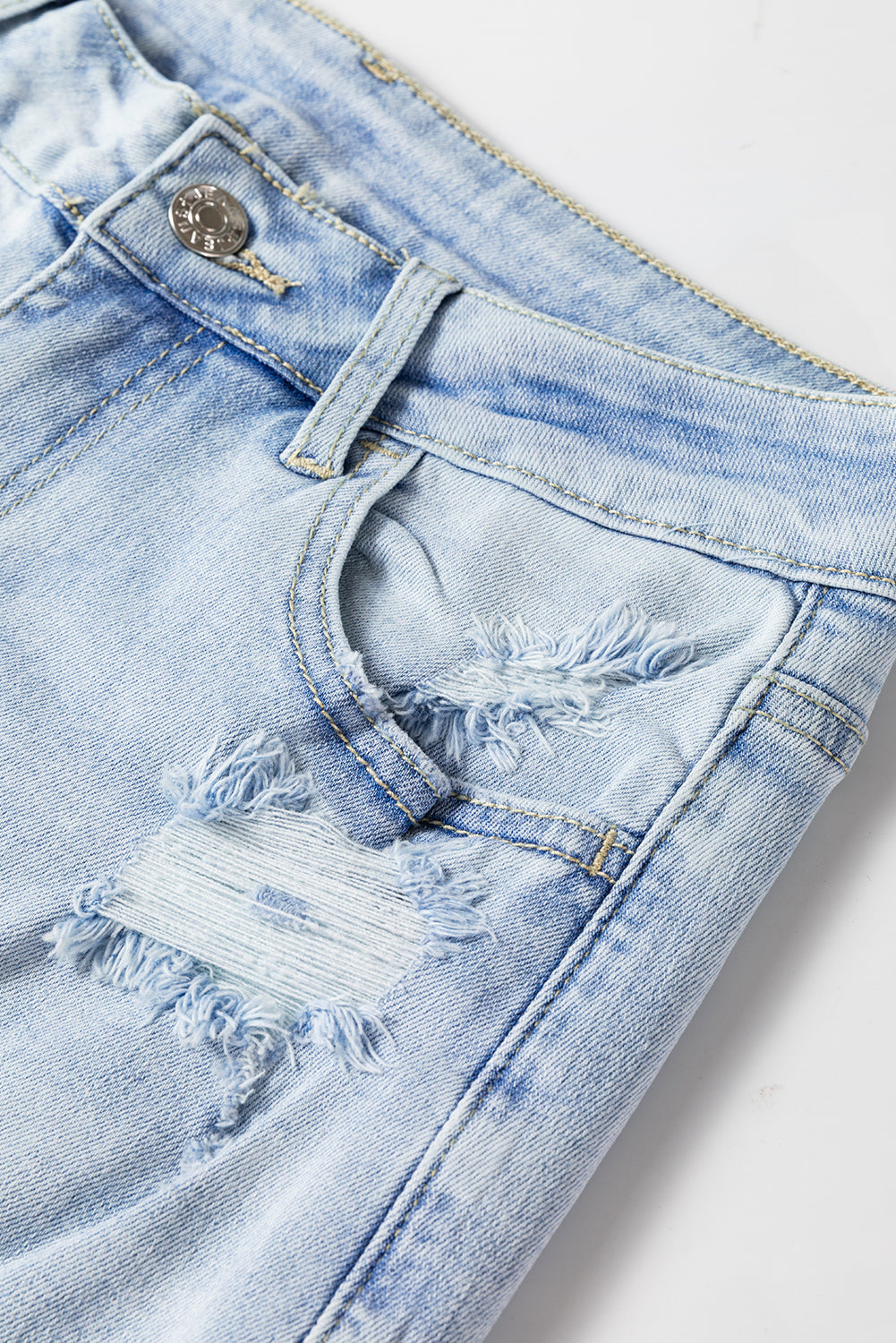 Beau Blue Vintage Light Wash Distressed Flare Jeans - Glimmer Road