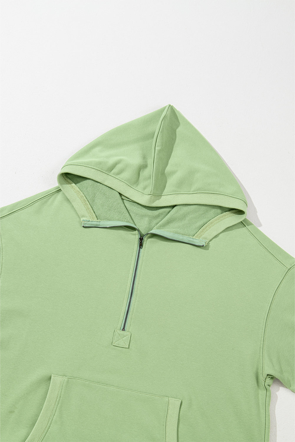 Orange Solid Kangaroo Pocket Half Zipper Oversized Hoodie - Glimmer Road