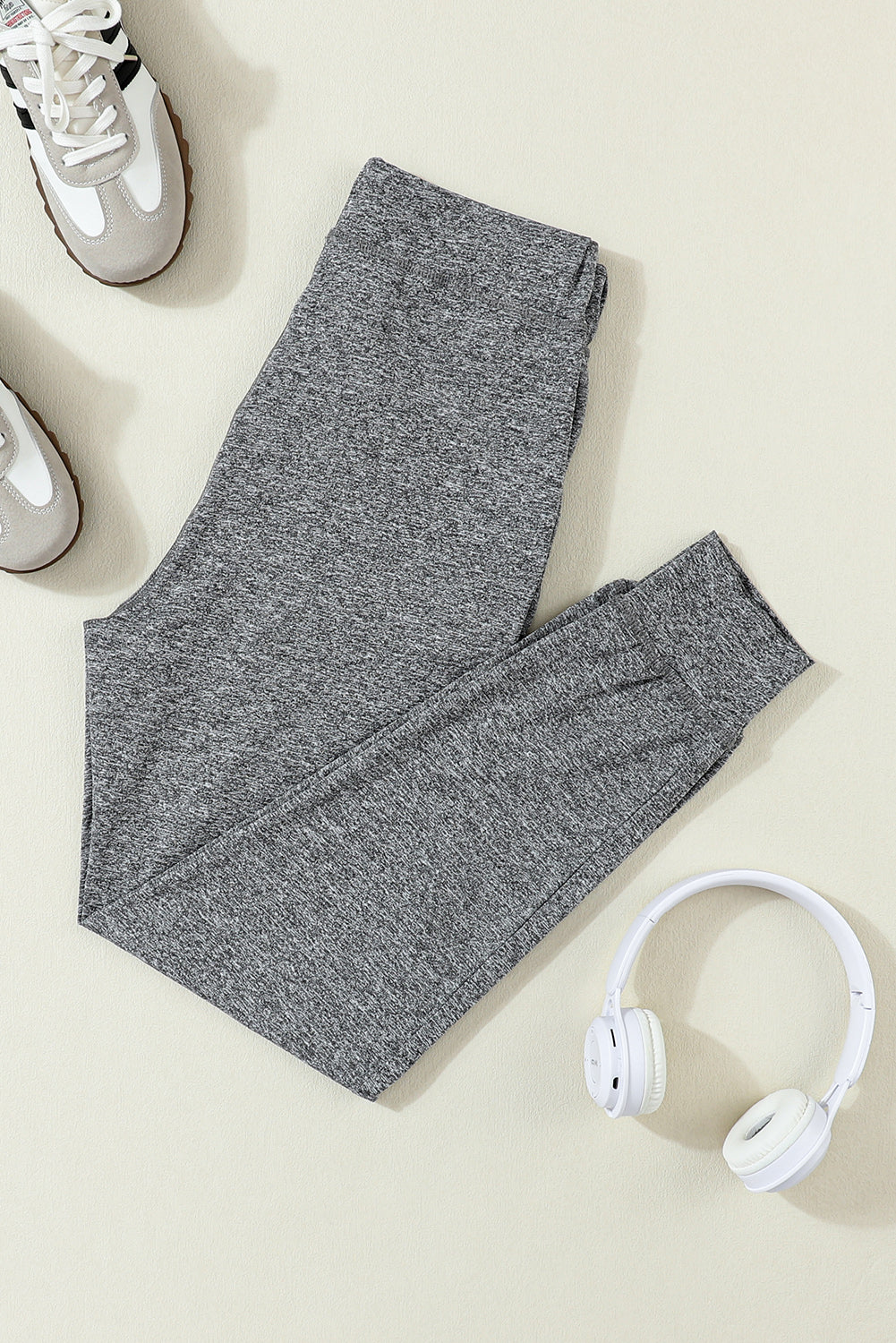 Gray Drawstring Waist Pocketed Joggers - Glimmer Road