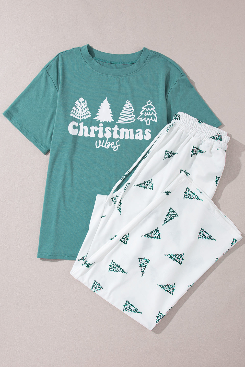 Skobeloff Christmas Tree Print Tee and Pants Lounge Set - Glimmer Road