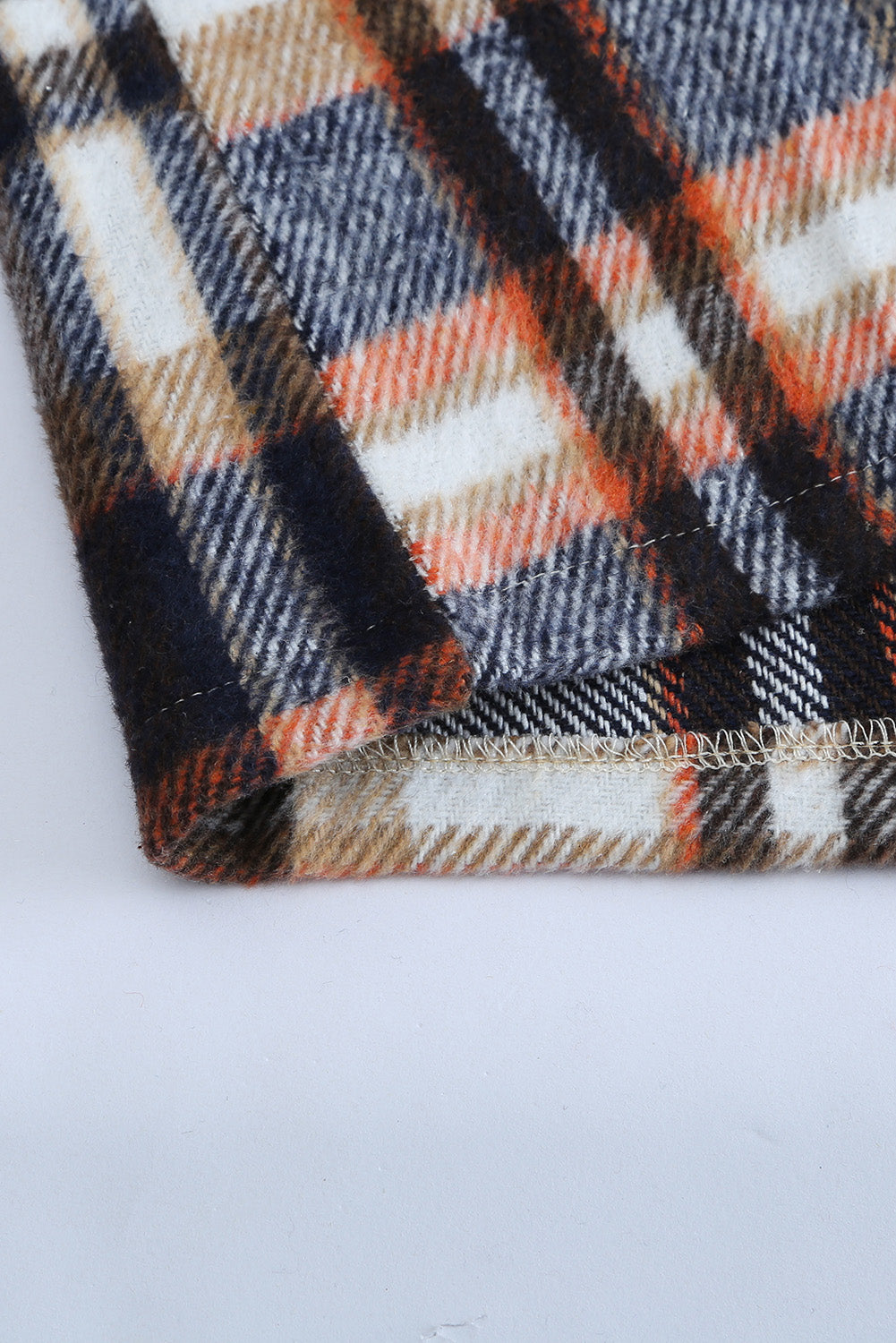 Geometric Plaid Print Pocketed Shacket - Glimmer Road