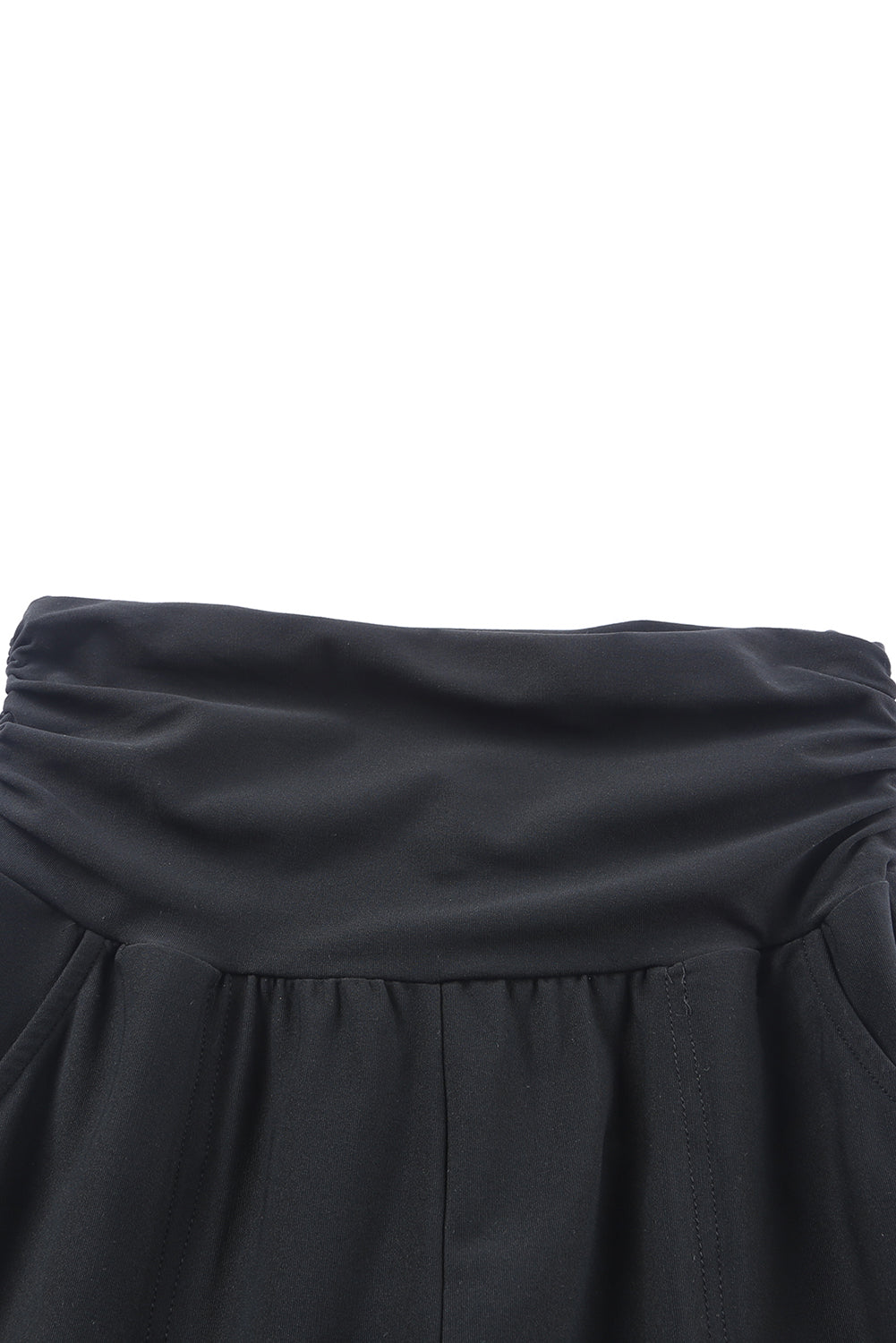 Black High Waist Pleated Pocket Leggings - Glimmer Road
