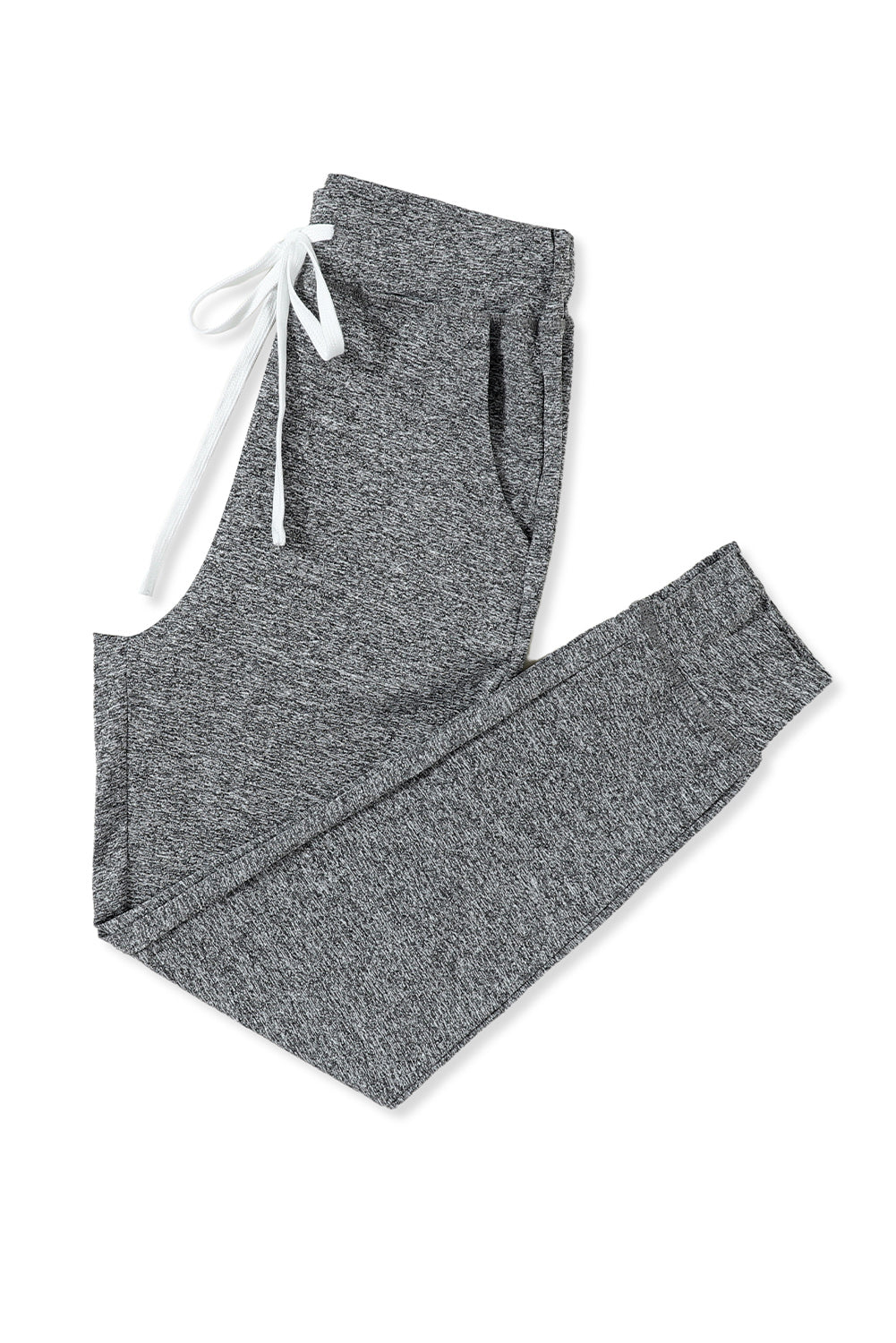 Gray Drawstring Waist Pocketed Joggers - Glimmer Road