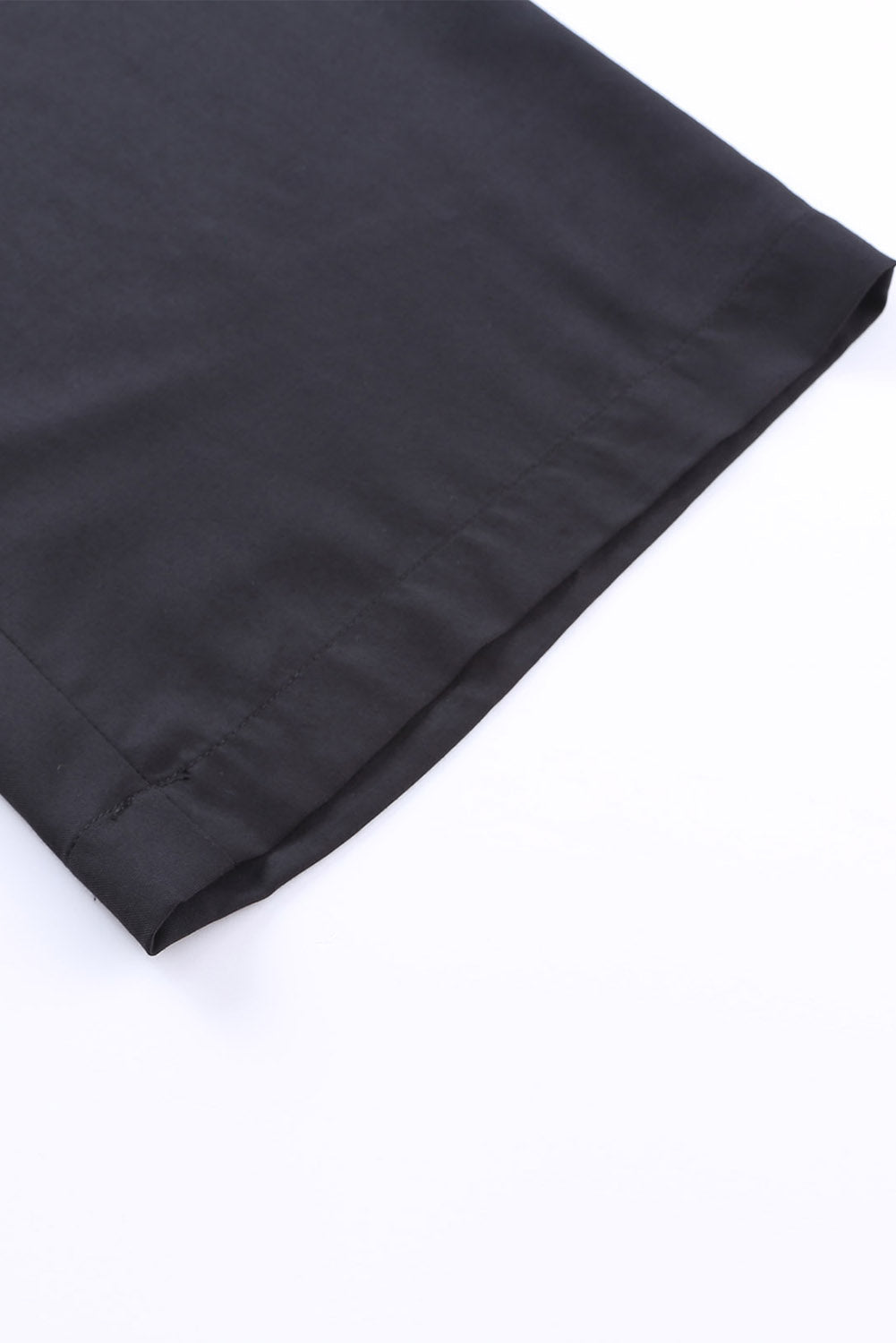 Black Drawstring Elastic Waist Casual Wide Leg Pants - Glimmer Road