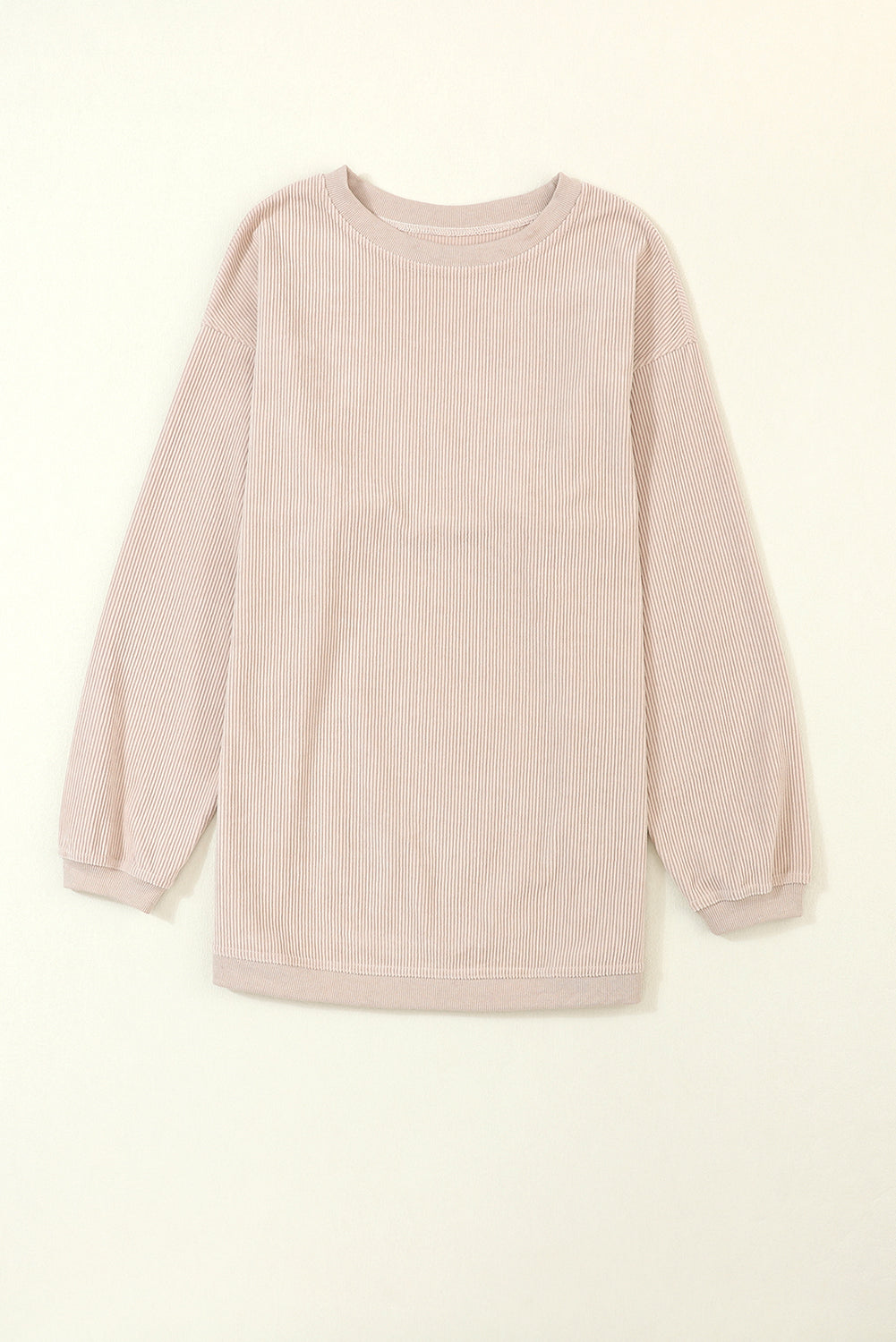 Apricot Ribbed Corduroy Oversized Sweatshirt - Glimmer Road