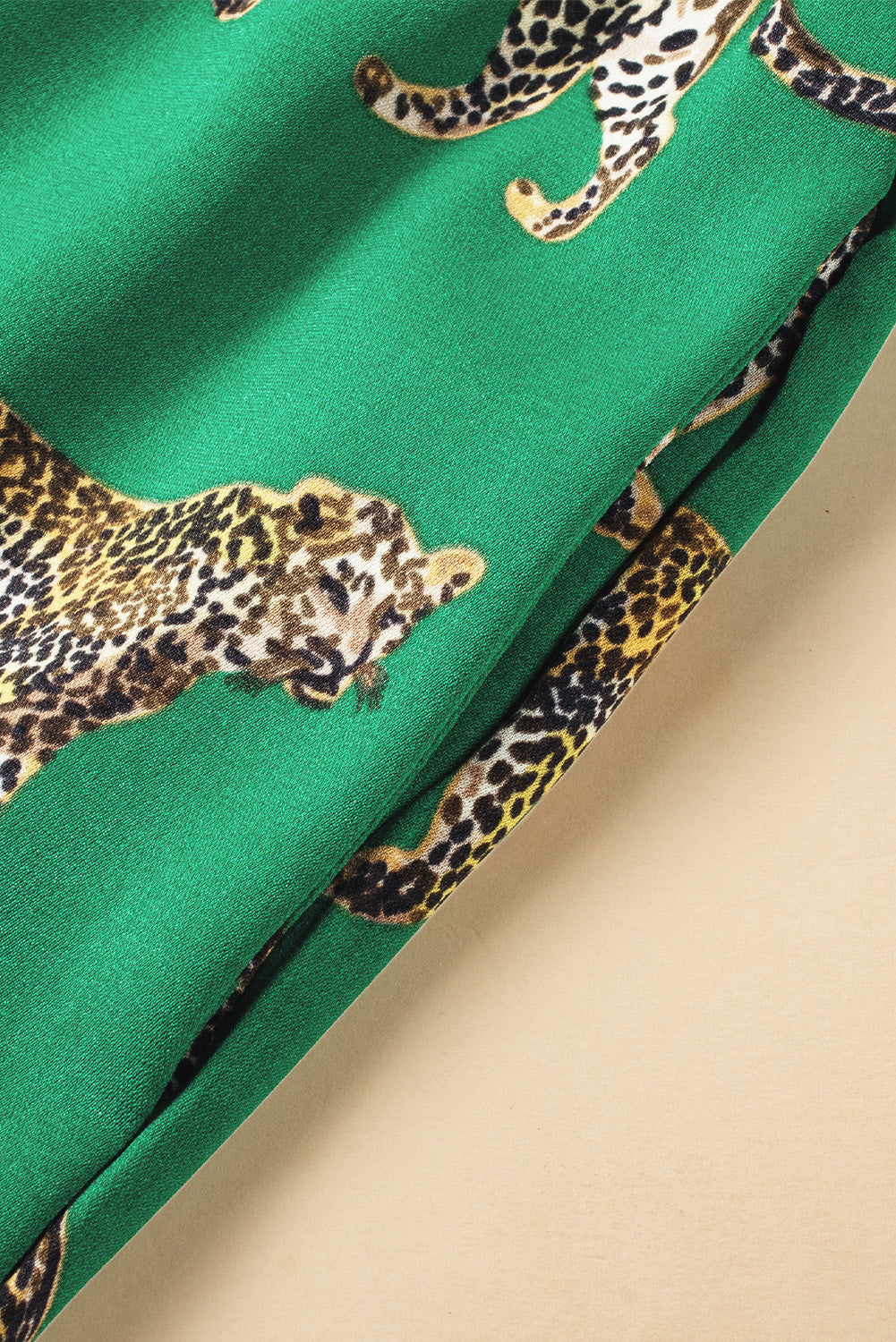 Green Cheetah Print Short Sleeve Shirt and Pants Pajama Set - Glimmer Road