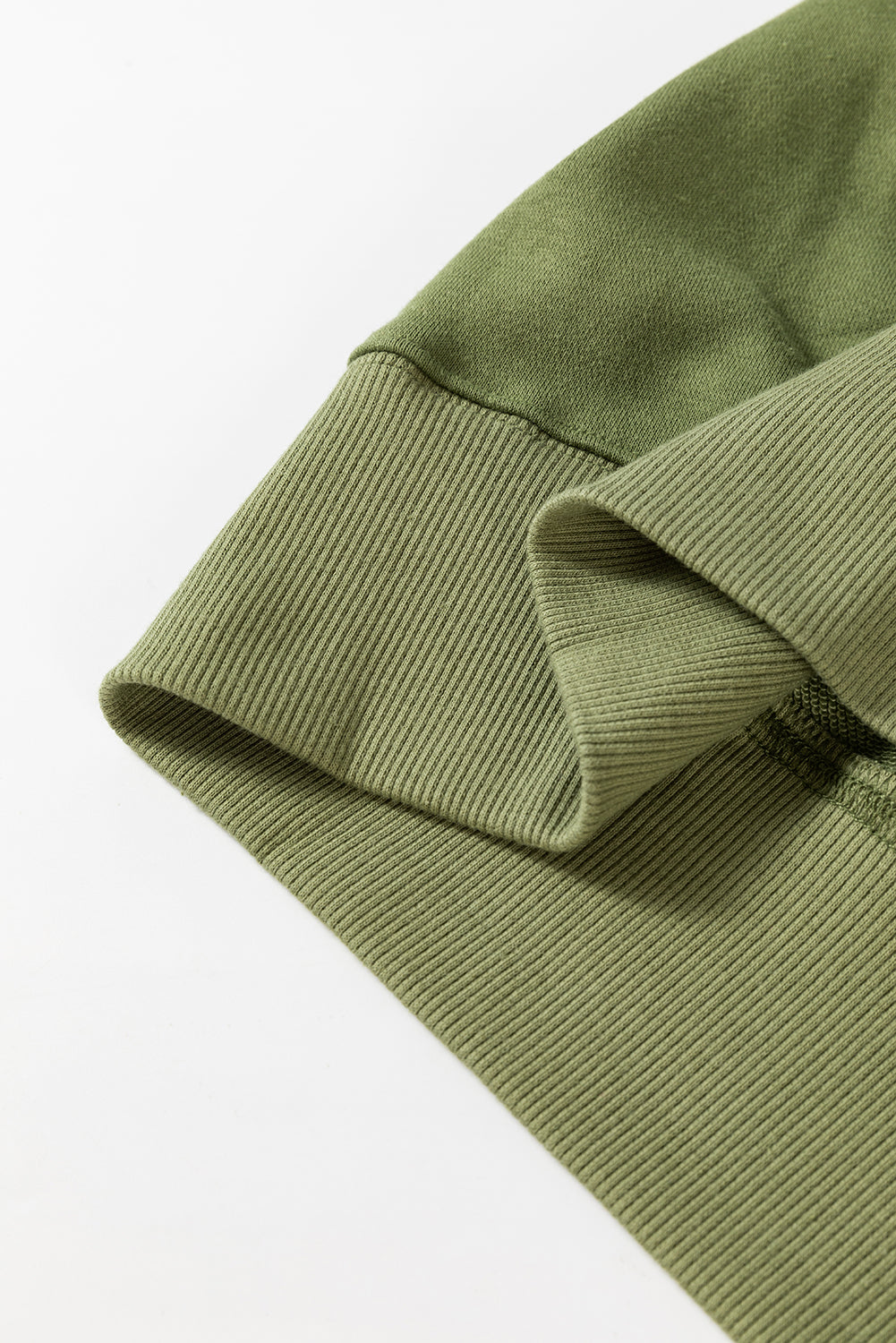 Vineyard Green Drop Shoulder Crisscross Stitching Pocketed Loose Sweatshirt - Glimmer Road