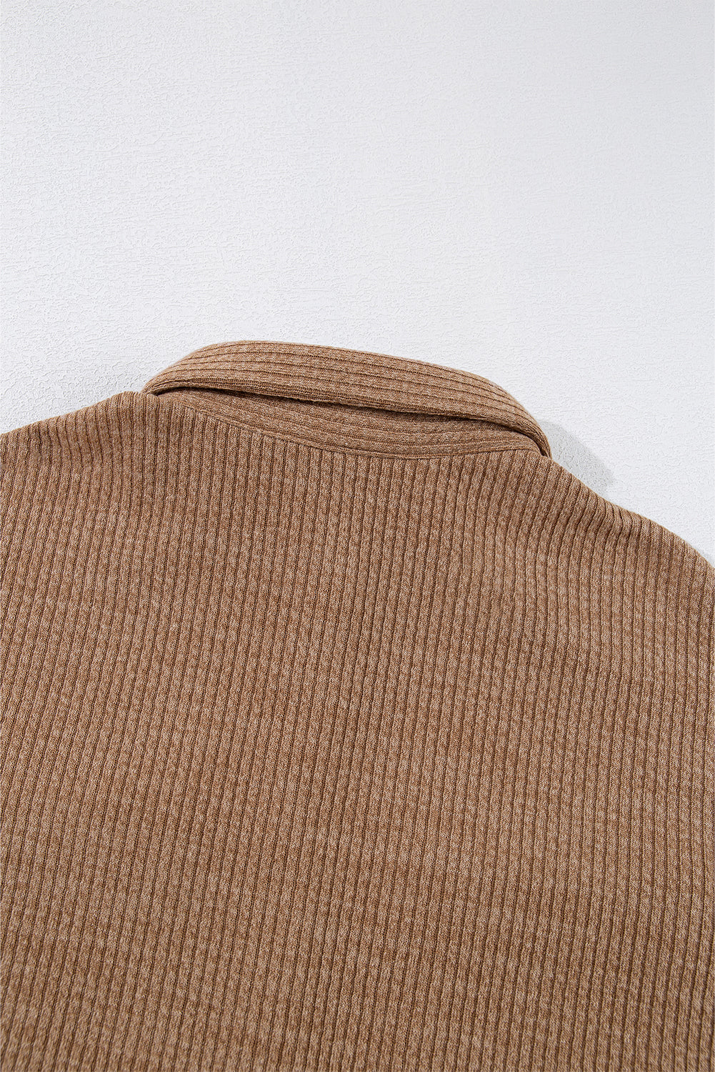 Dark Khaki Solid Color Corduroy Buttoned Long Sleeve Shacket - Glimmer Road