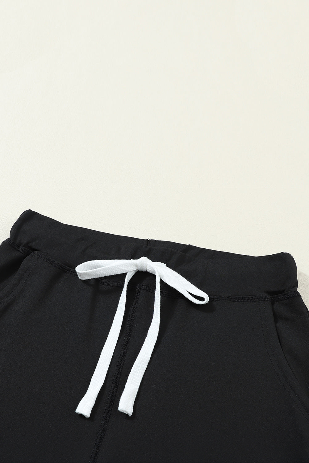 Black Drawstring Waist Pocketed Joggers - Glimmer Road
