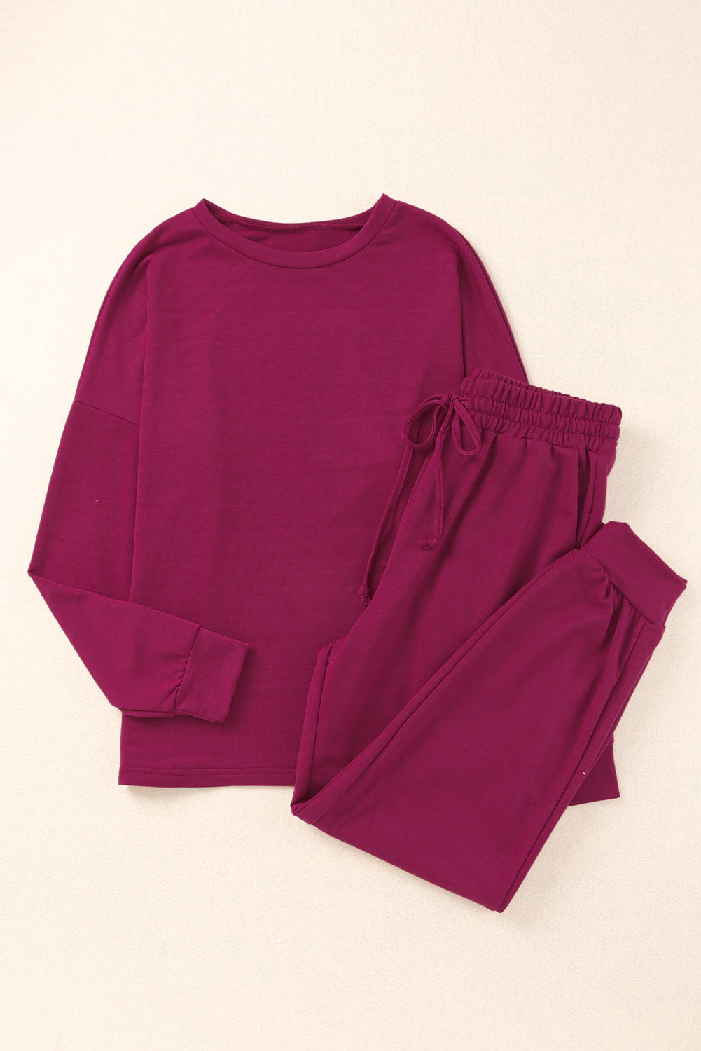 Gray Long Sleeve Pullover and Jogger Pants Lounge Set - Glimmer Road