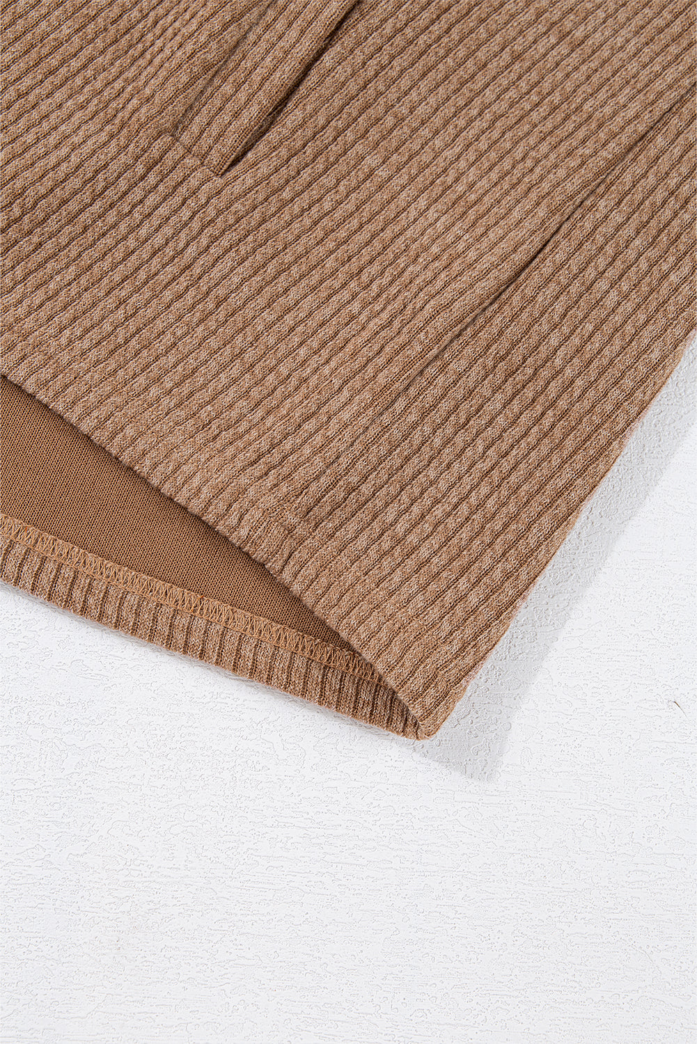 Dark Khaki Solid Color Corduroy Buttoned Long Sleeve Shacket - Glimmer Road