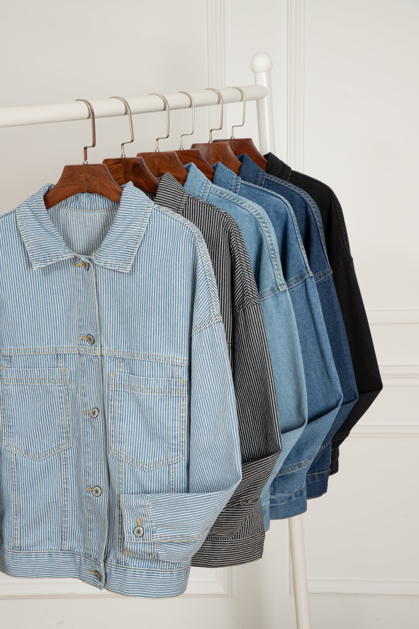 Wild Wind Washed Oversize Pocketed Denim Jacket - Glimmer Road