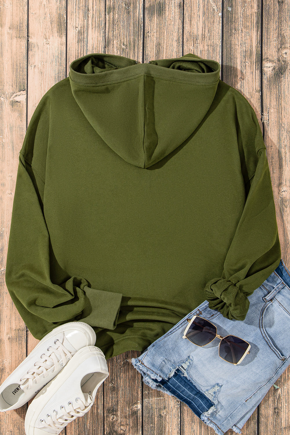 Orange Solid Kangaroo Pocket Half Zipper Oversized Hoodie - Glimmer Road