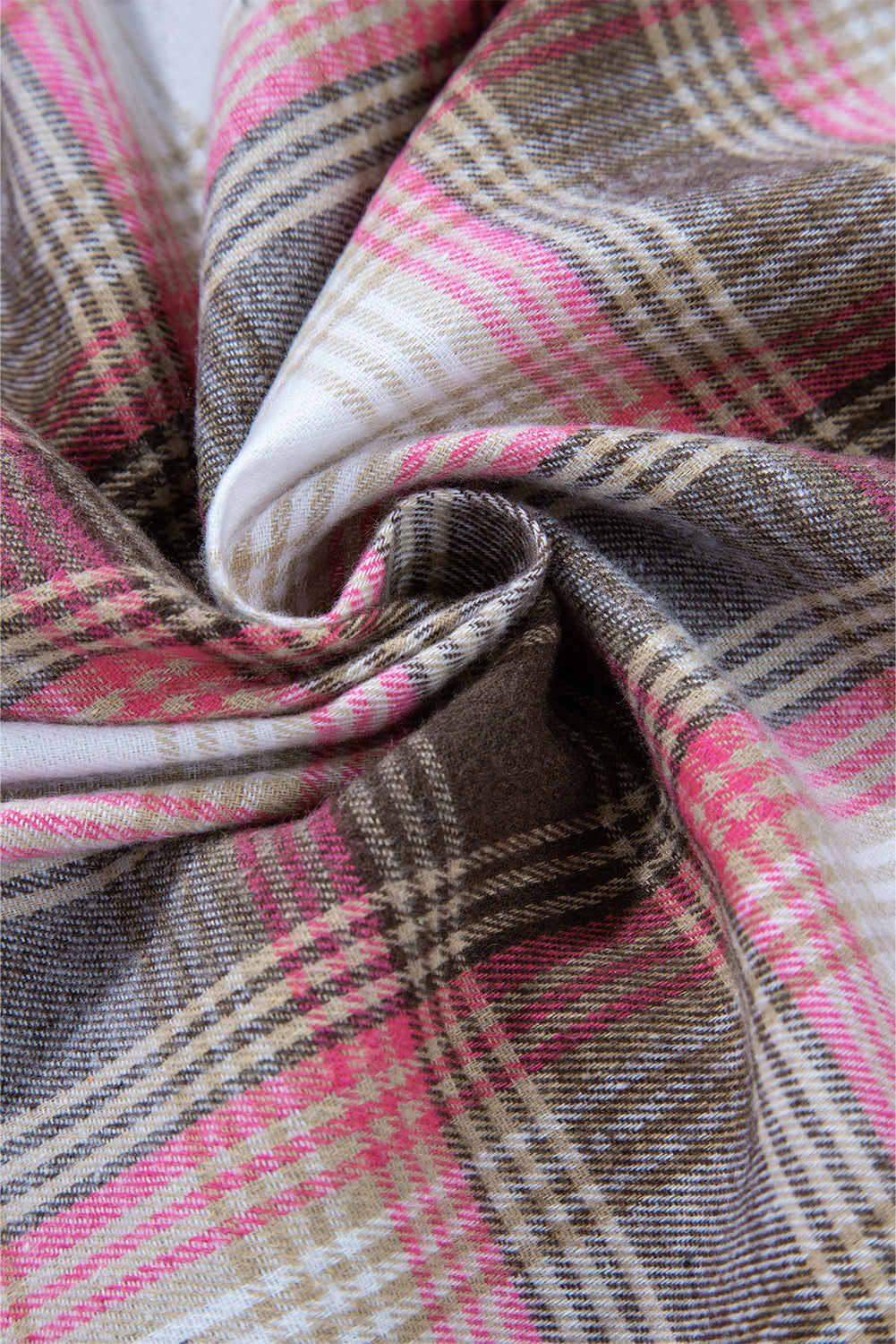 Pink Plaid Flap Pocket Button Up Shacket - Glimmer Road