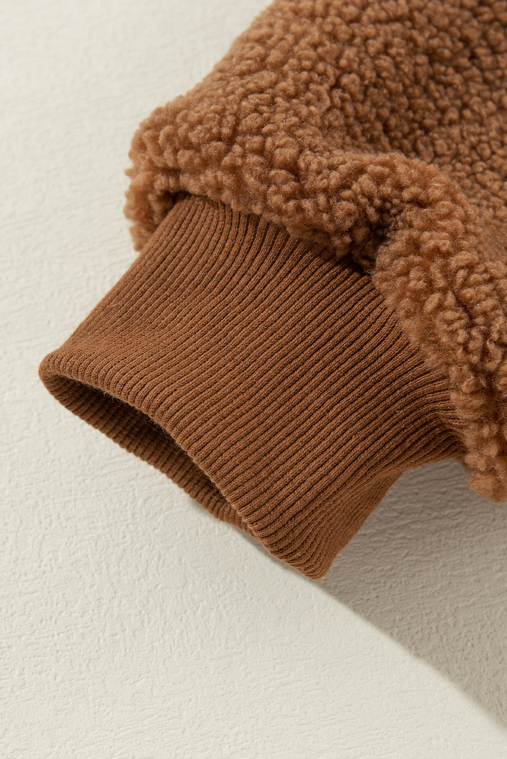 Redwood Burl Sherpa Ribbed Baseball Collar Bomber Jacket - Glimmer Road