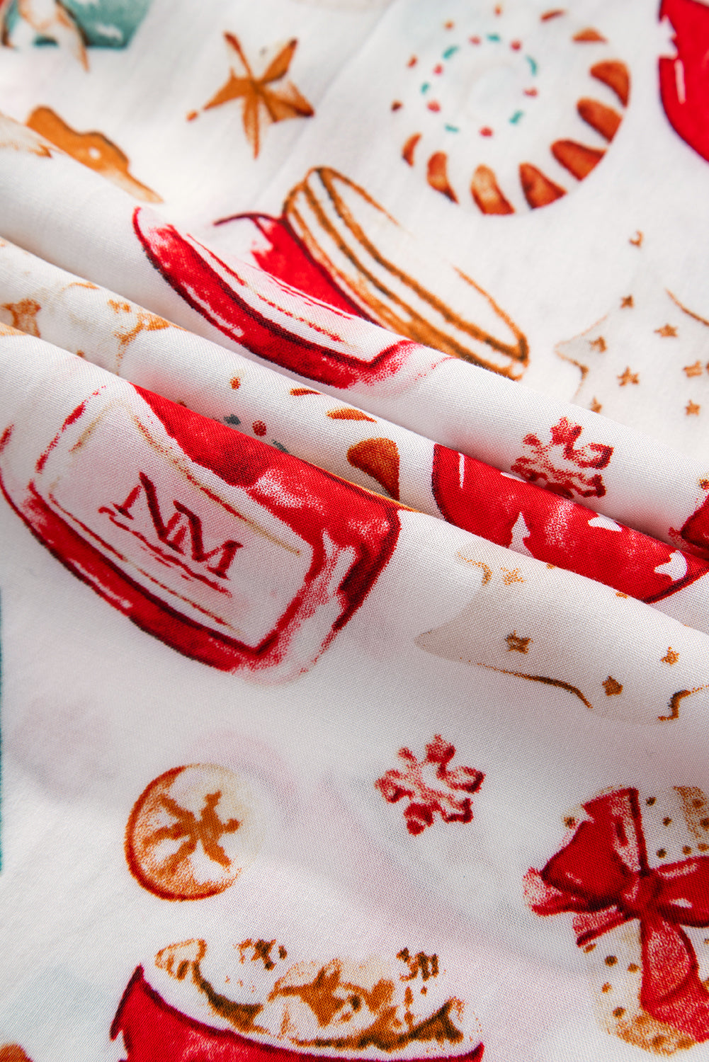 White Christmas Pattern Long Sleeve Shirt and Pants Pajama Set - Glimmer Road