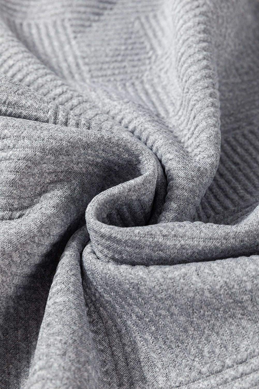 Gray Solid Color Textured Long Sleeve Shift Dress - Glimmer Road