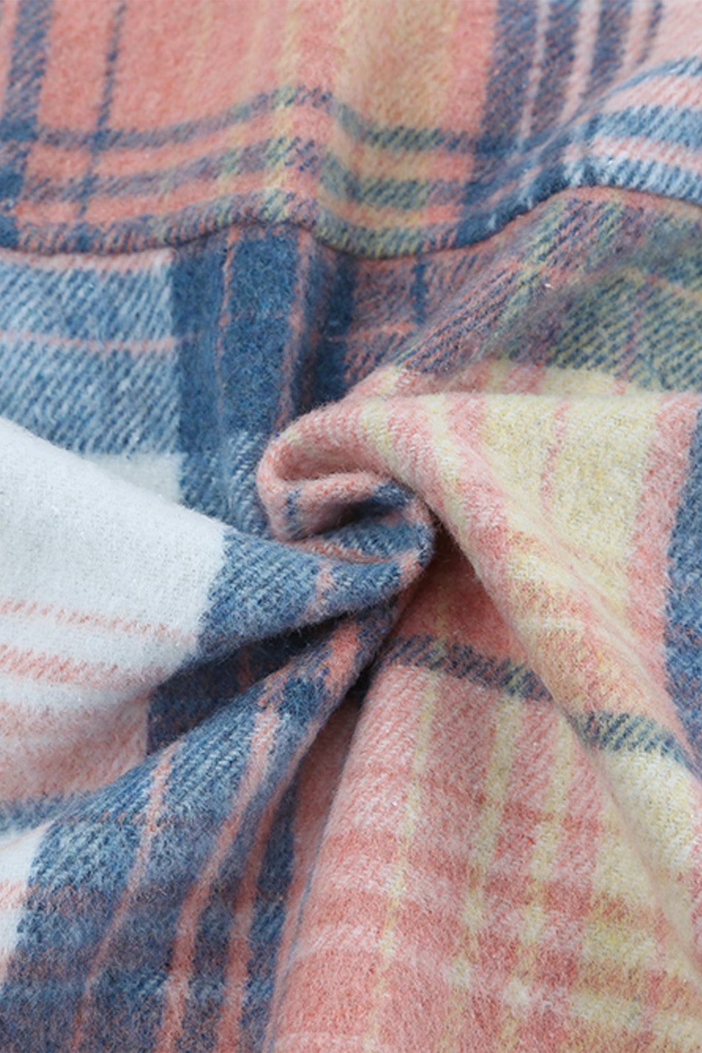 Pink Black/Pink Plaid Flap Pockets Shacket - Glimmer Road