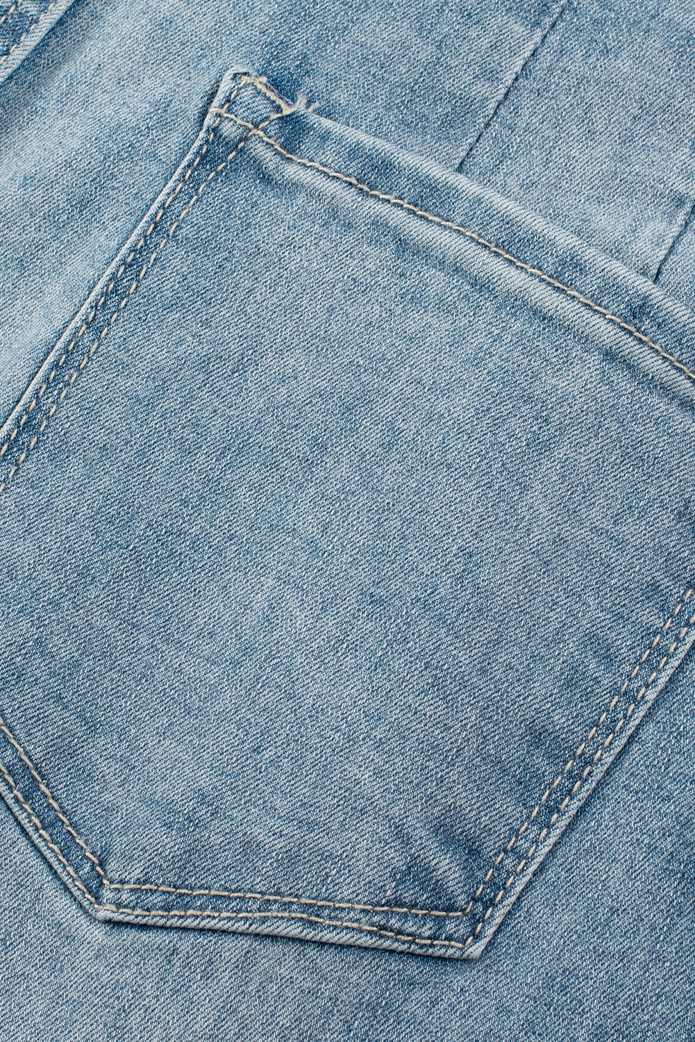 Dusk Blue Multi Buttons Medium Wash Straight Loose Leg Jeans - Glimmer Road