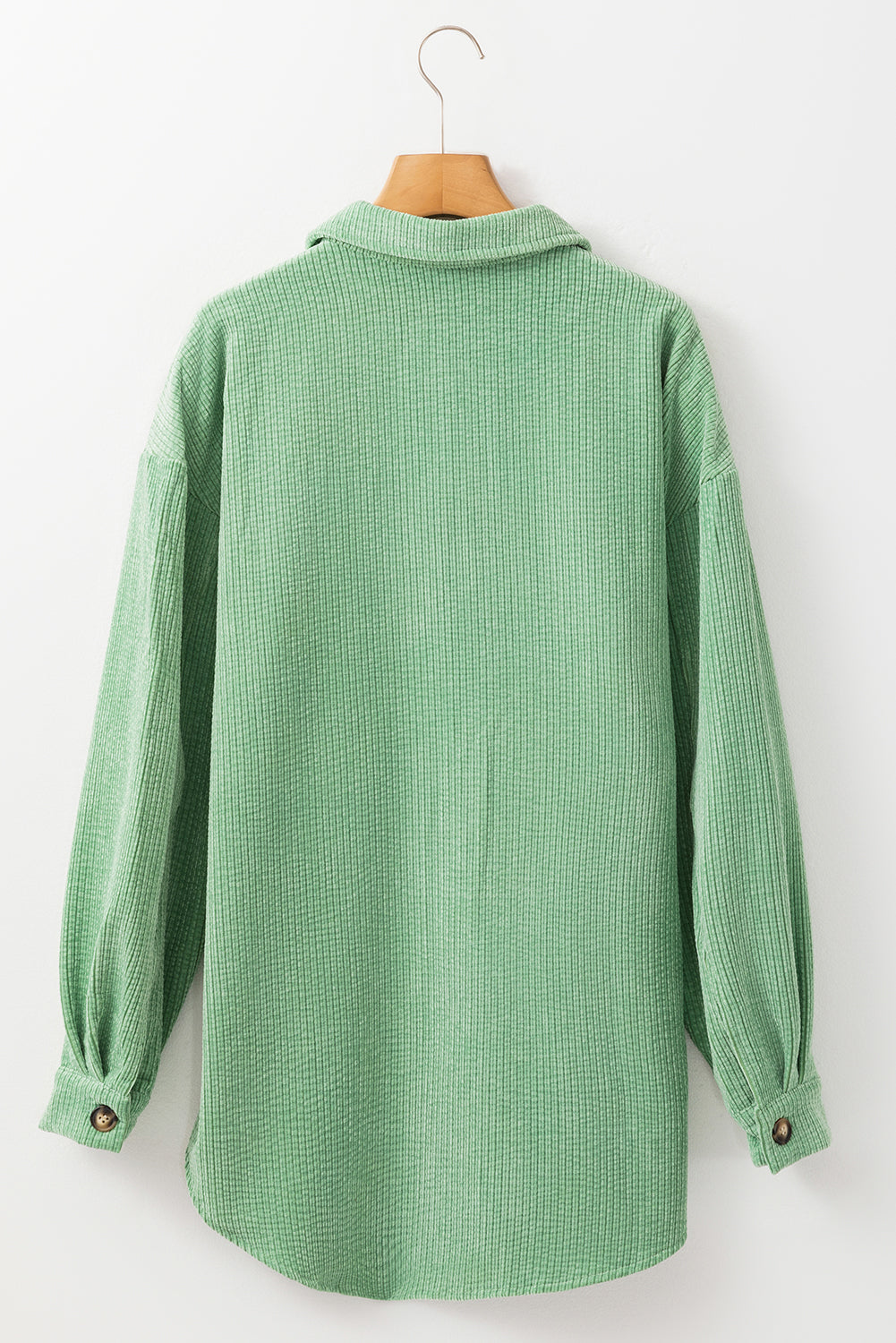 Mist Green Patched Pocket Button Up Corduroy Shacket - Glimmer Road