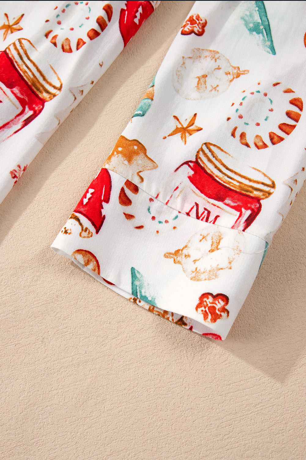White Christmas Pattern Long Sleeve Shirt and Pants Pajama Set - Glimmer Road