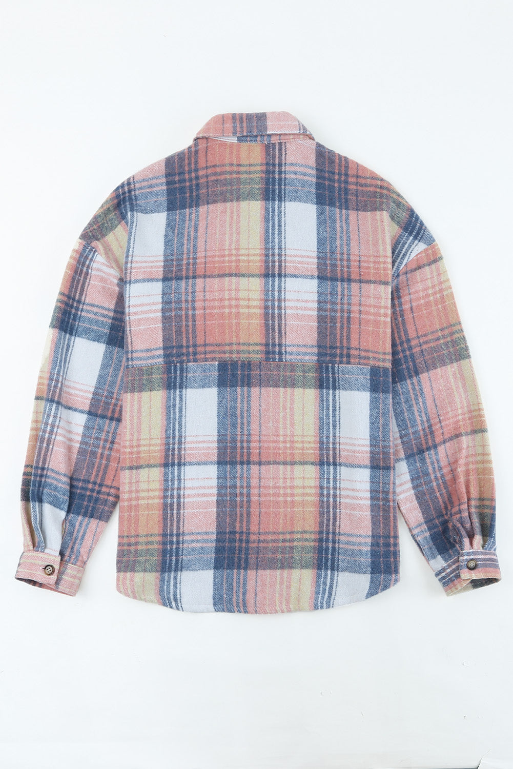 Pink Black/Pink Plaid Flap Pockets Shacket - Glimmer Road