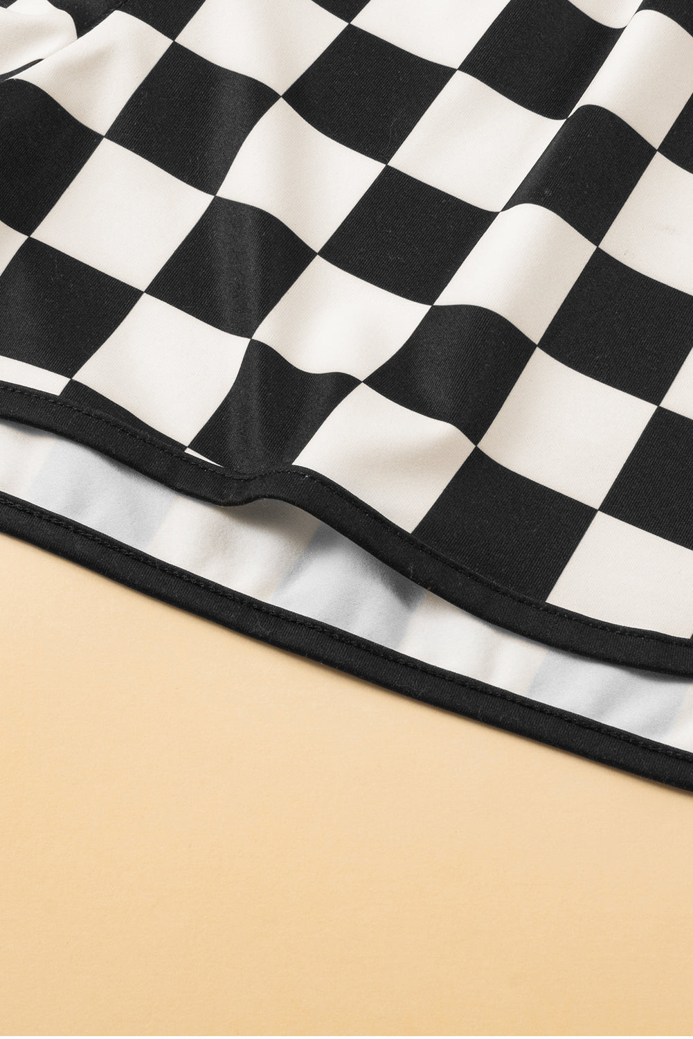 Black Checkered Drawstring Elastic Waist Casual Shorts - Glimmer Road