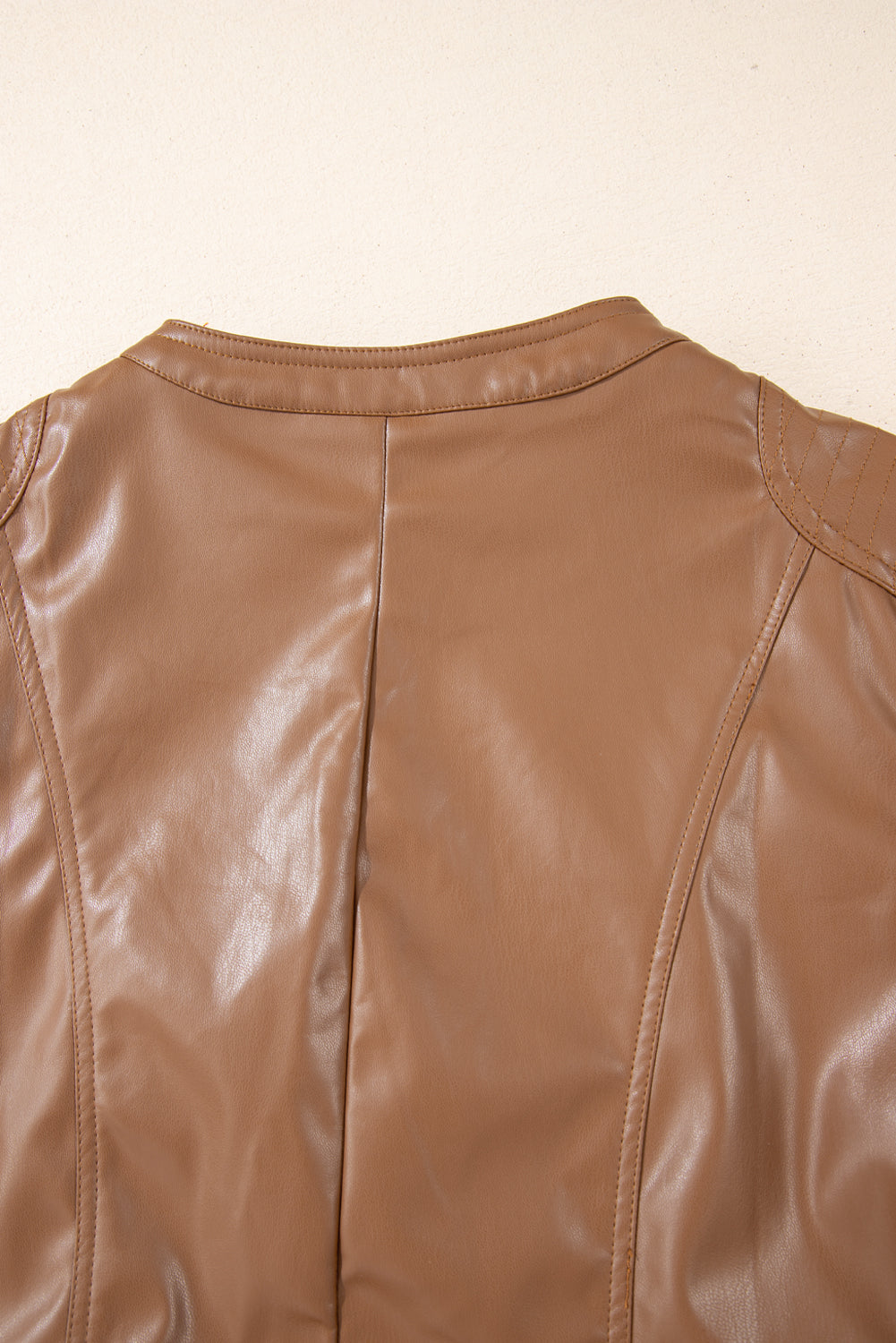Black Solid Faux Leather Zipper Slim Fit Bomber Jacket - Glimmer Road