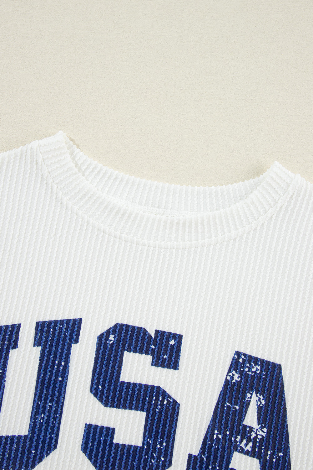 White USA Flag Corded Graphic Sweatshirt - Glimmer Road