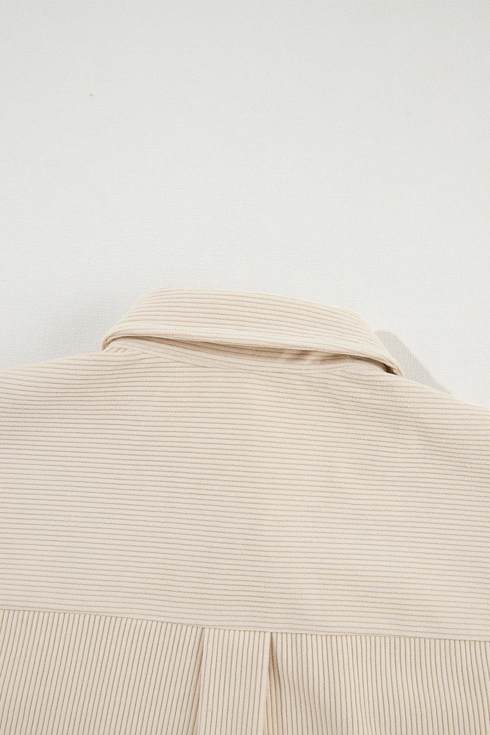 Parchment Houndstooth Corduroy Patchwork Flap Pocket Shacket - Glimmer Road