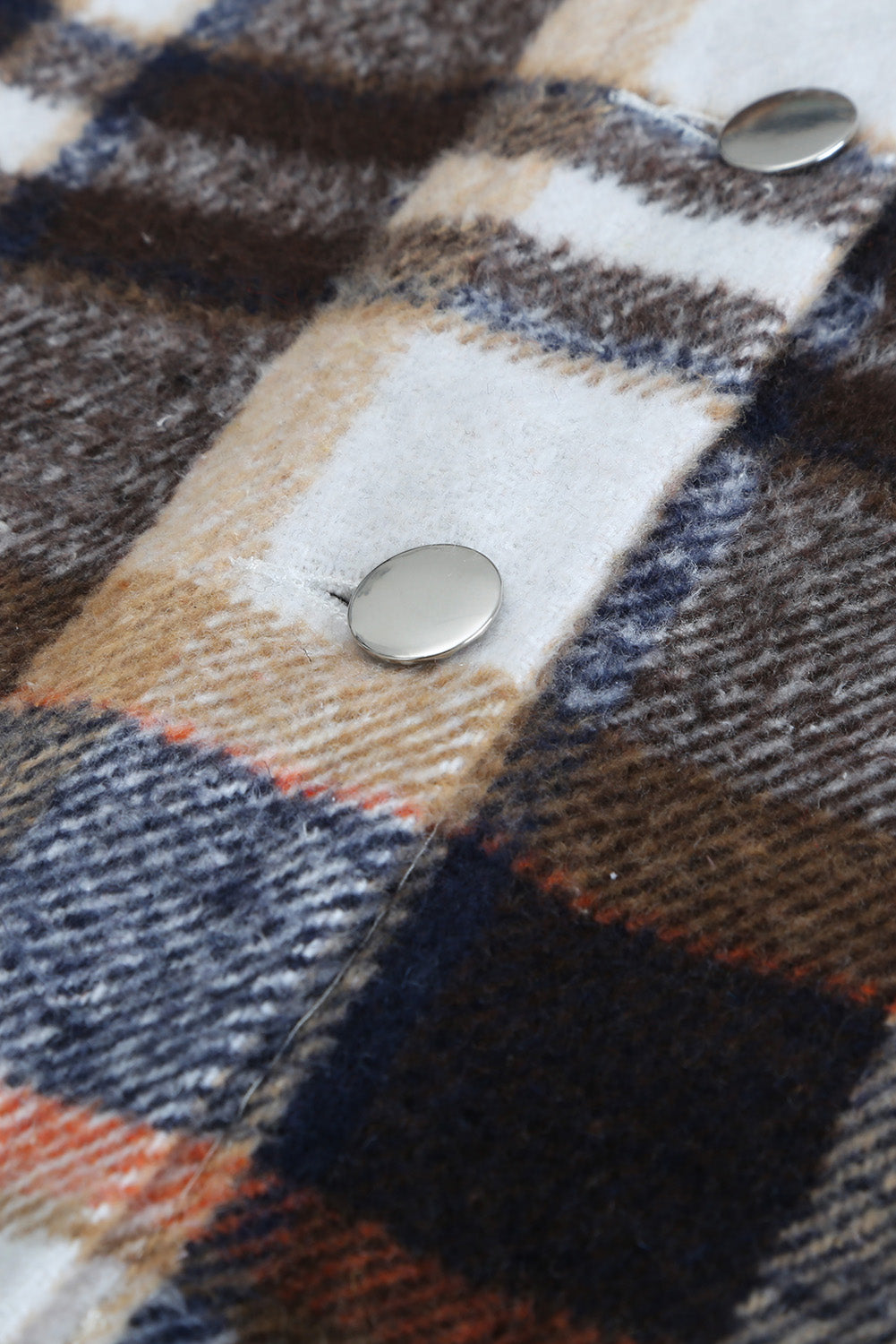 Geometric Plaid Print Pocketed Shacket - Glimmer Road