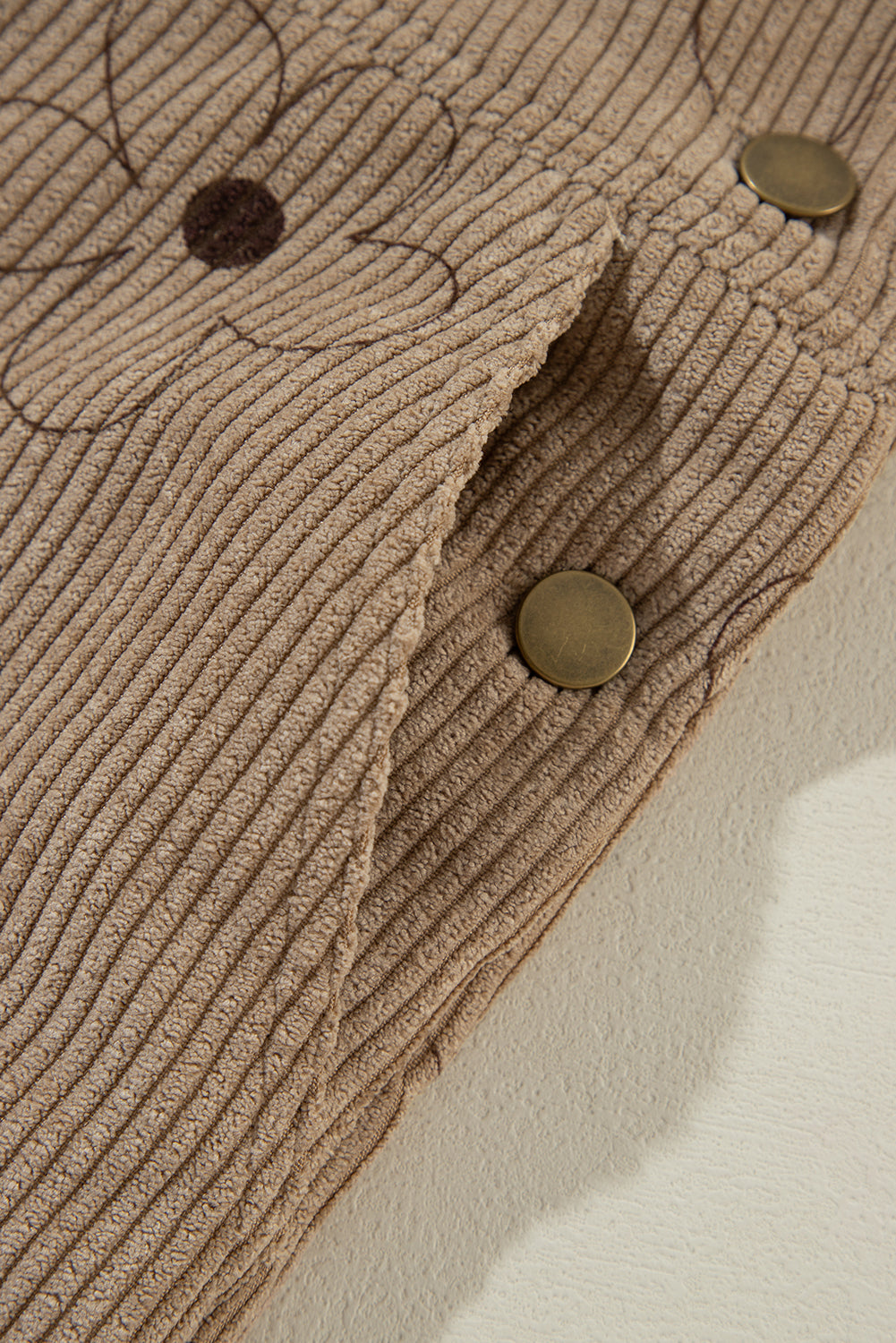 Khaki Flower Print Corduroy Overalls - Glimmer Road