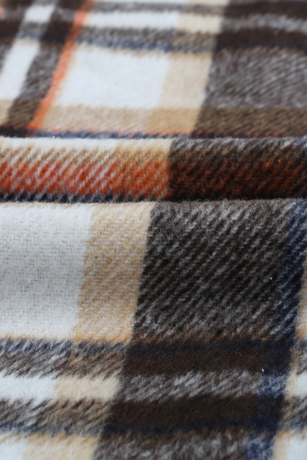 Geometric Plaid Print Pocketed Shacket - Glimmer Road