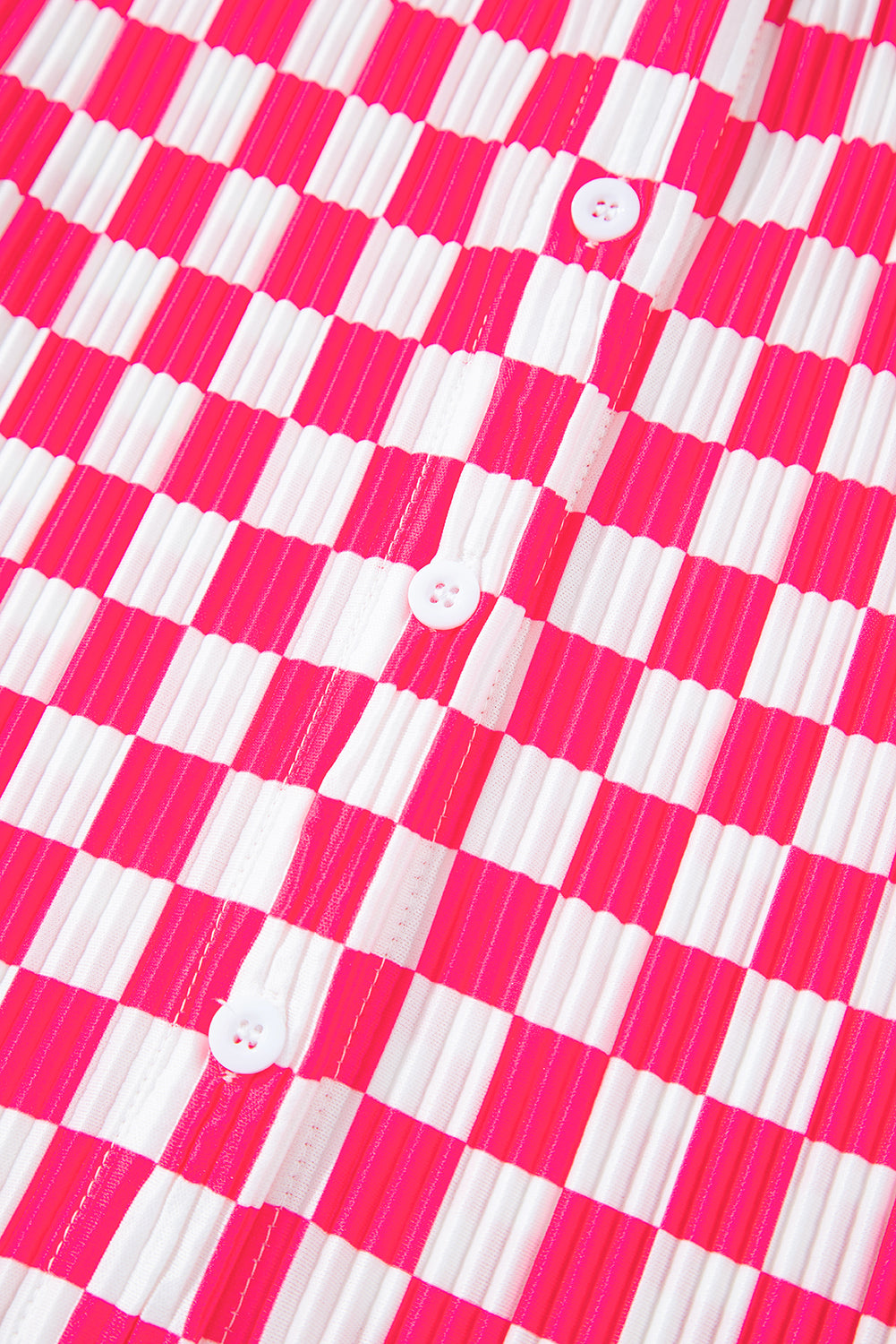 Pink Checkered Buttoned Shirt and High Waist Pants Pajama Set - Glimmer Road