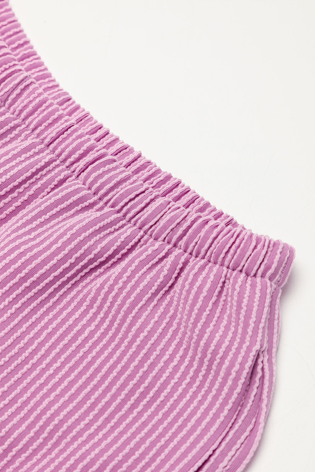 Phalaenopsis Ribbed Textured Knit Loose Fit Tee and Shorts Set - Glimmer Road