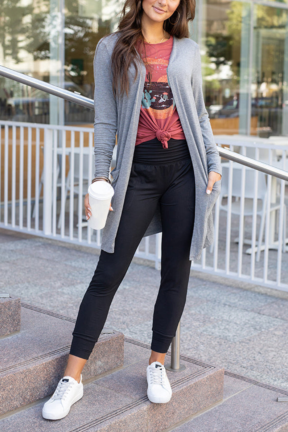 Black High Waist Pleated Pocket Leggings - Glimmer Road