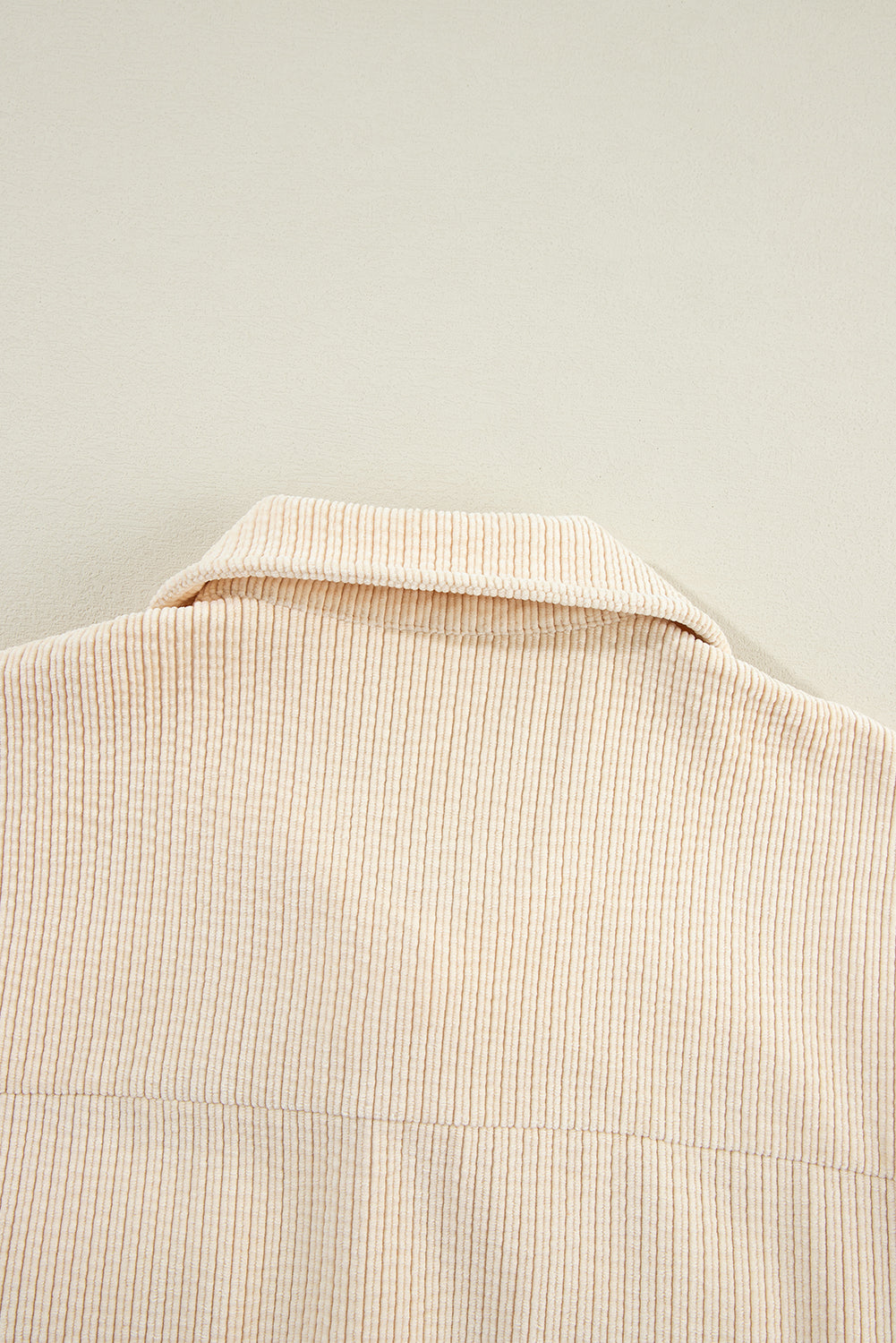 Oatmeal Corduroy Flap Pocket Button Up Shacket - Glimmer Road
