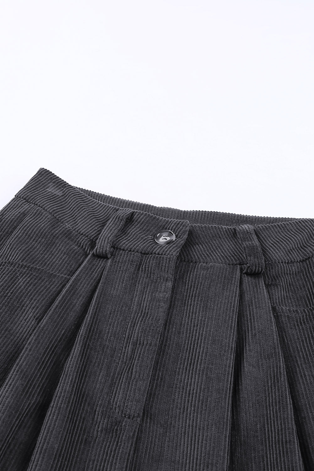 Gray Corduroy High Waist Straight Leg Pants - Glimmer Road