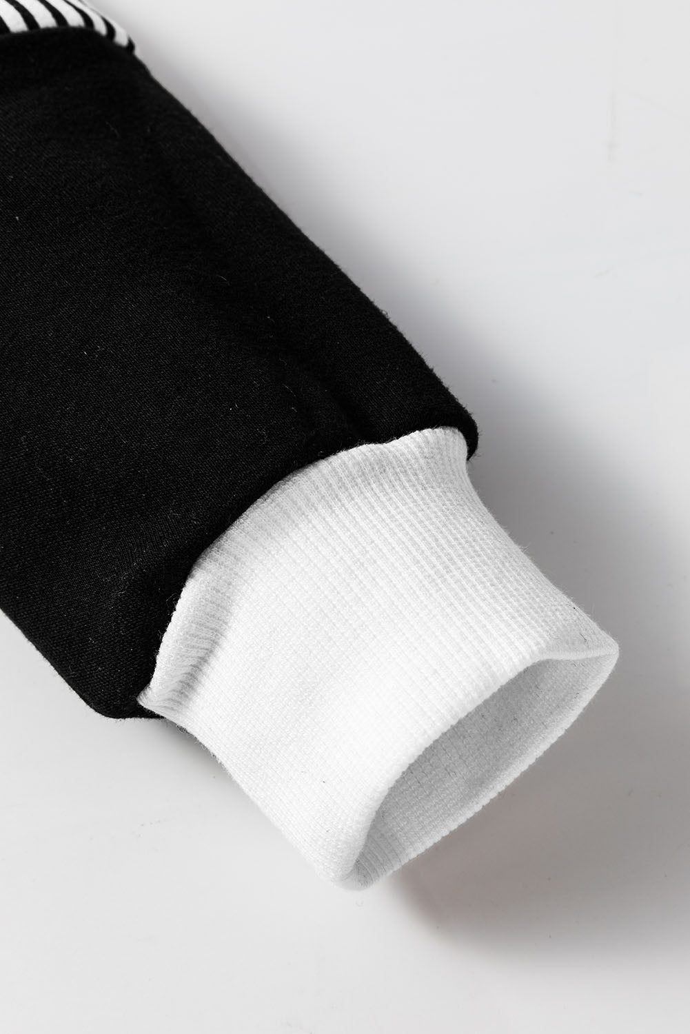 Black Striped Colorblock Patchwork Collar Sweatshirt - Glimmer Road