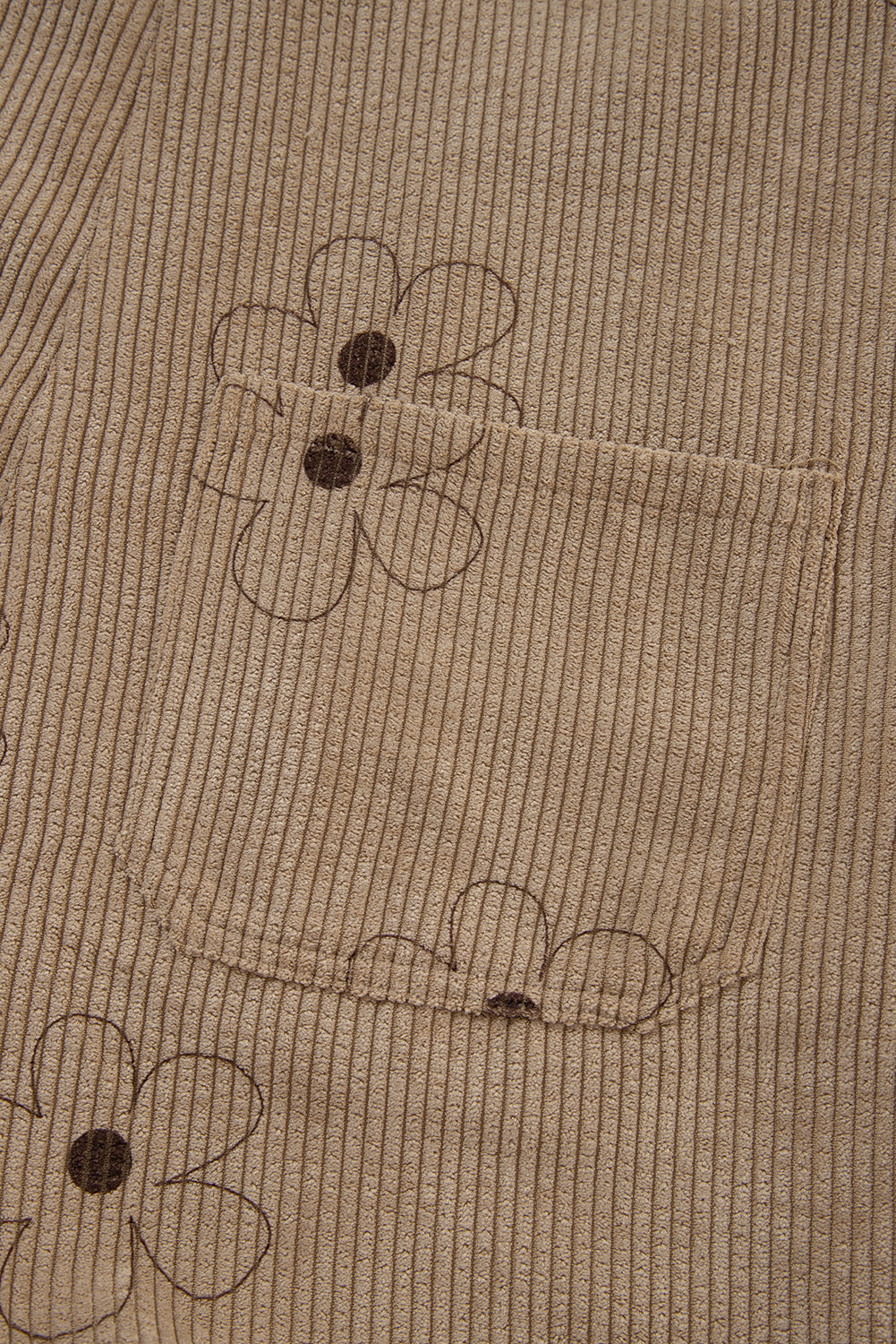 Khaki Flower Print Corduroy Overalls - Glimmer Road