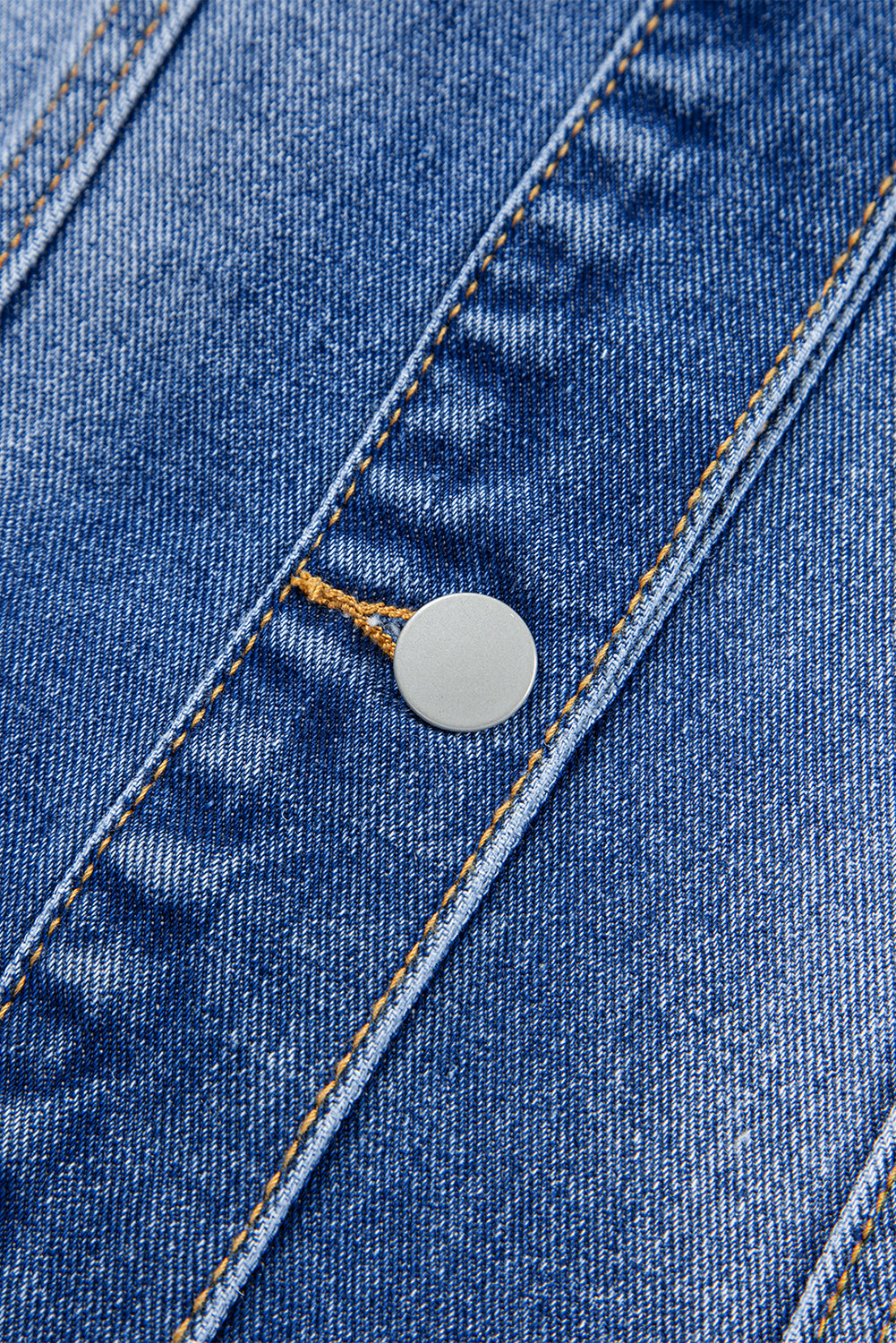 Peacock Blue Raw Edge Ruffled Short Sleeve Denim Jacket - Glimmer Road