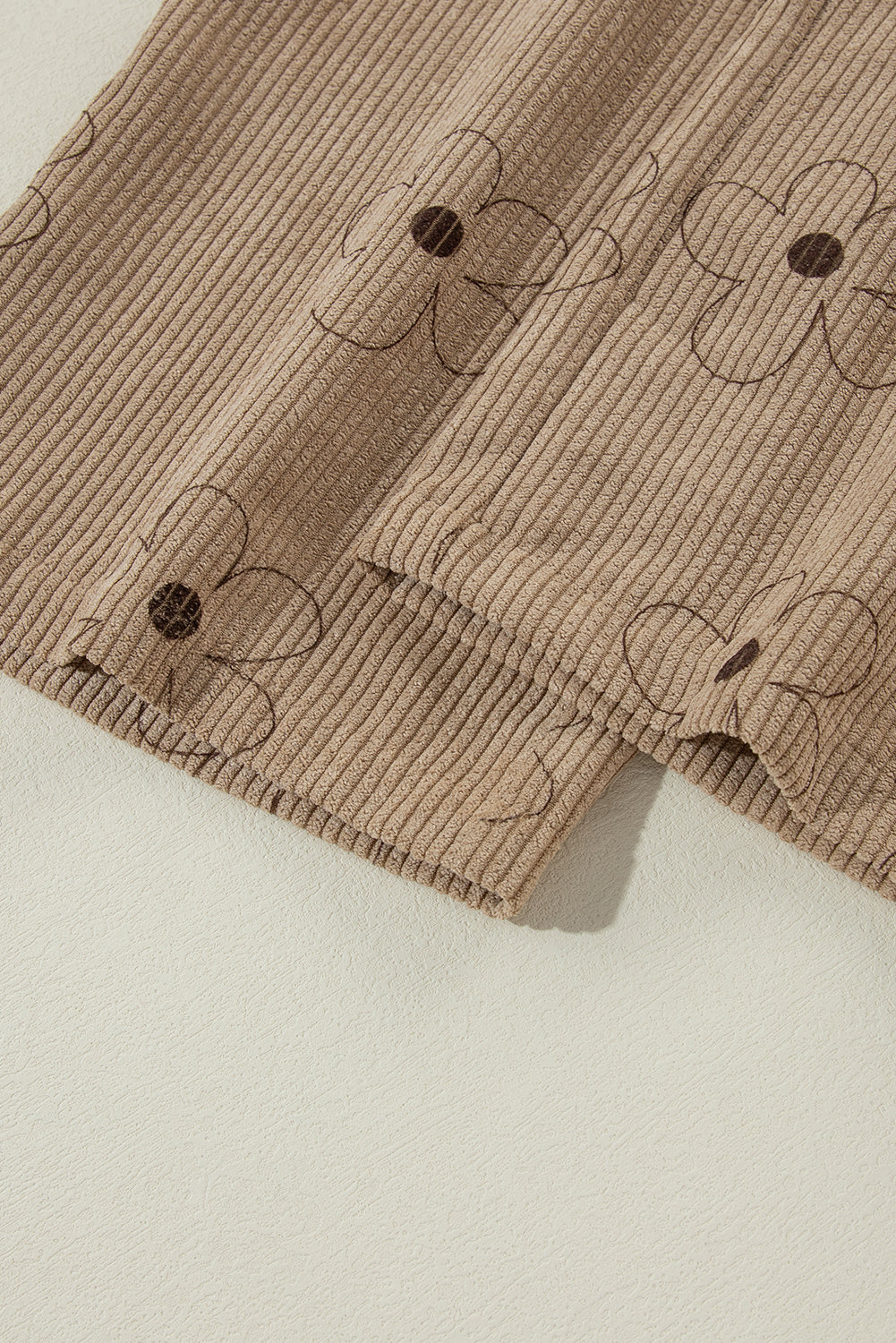 Khaki Flower Print Corduroy Overalls - Glimmer Road