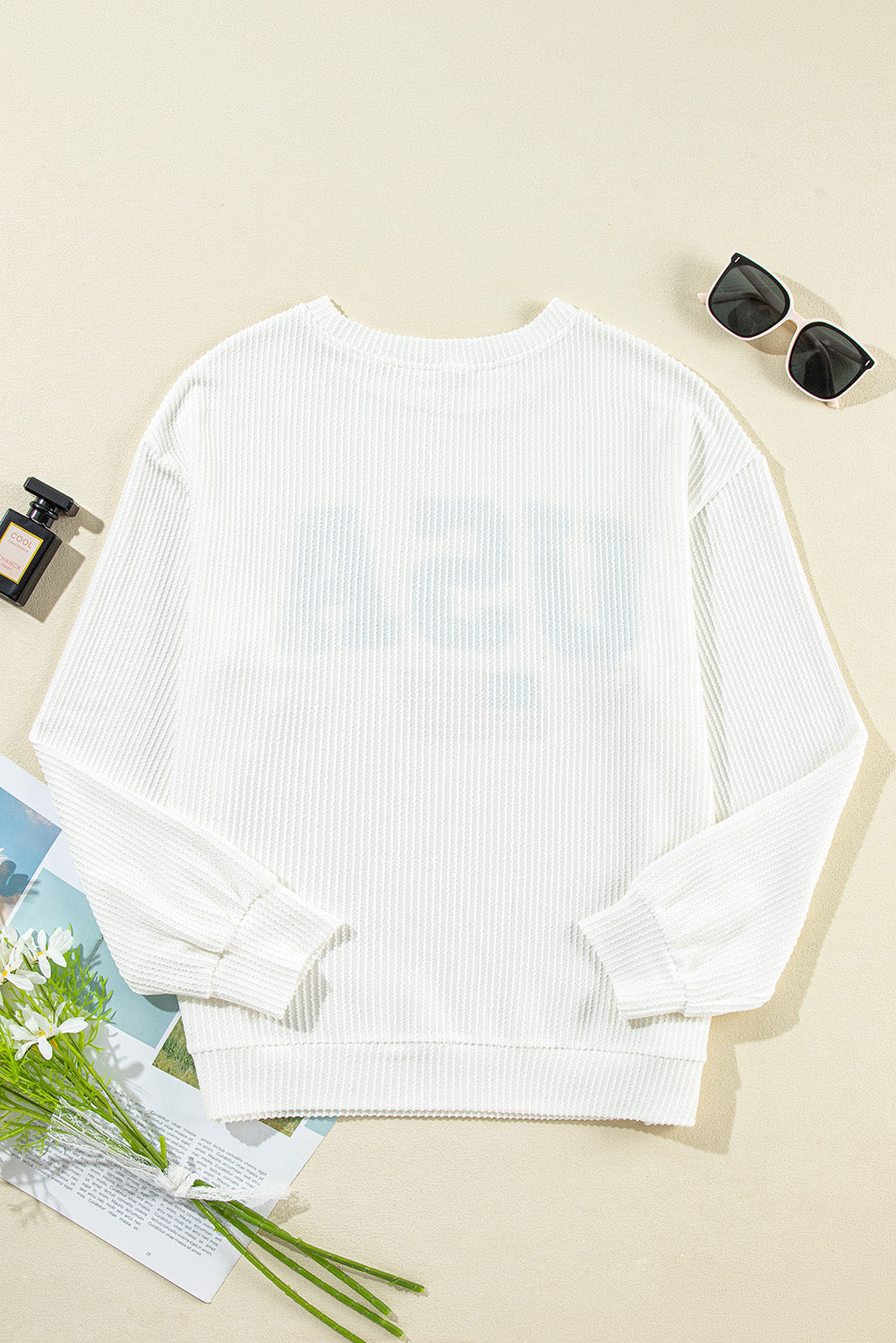 White USA Flag Corded Graphic Sweatshirt - Glimmer Road