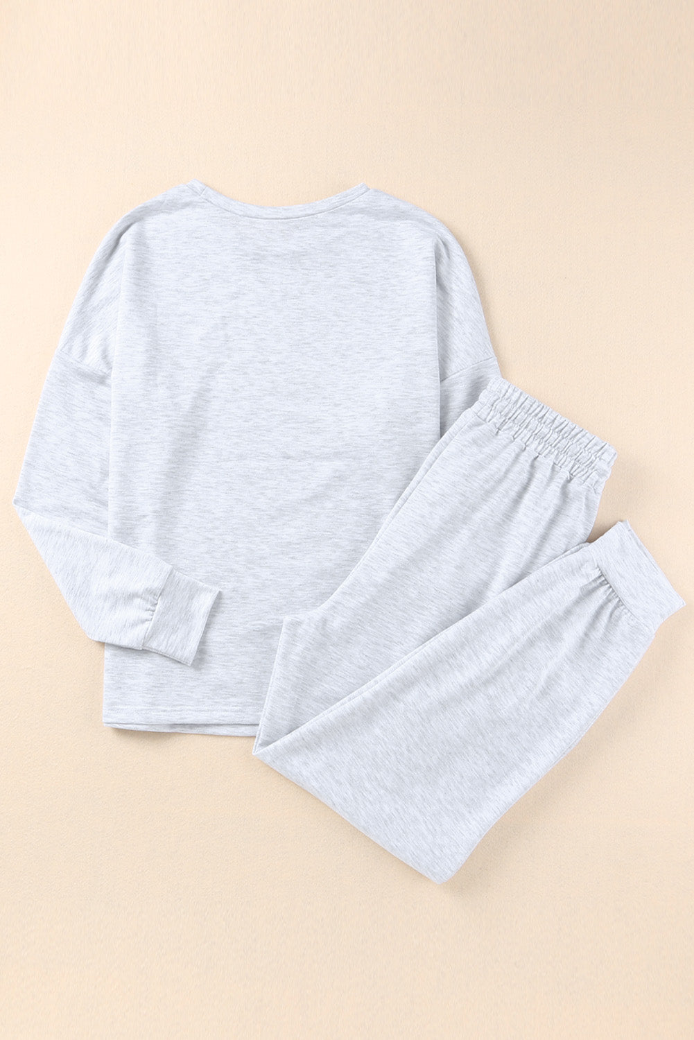 Gray Long Sleeve Pullover and Jogger Pants Lounge Set - Glimmer Road
