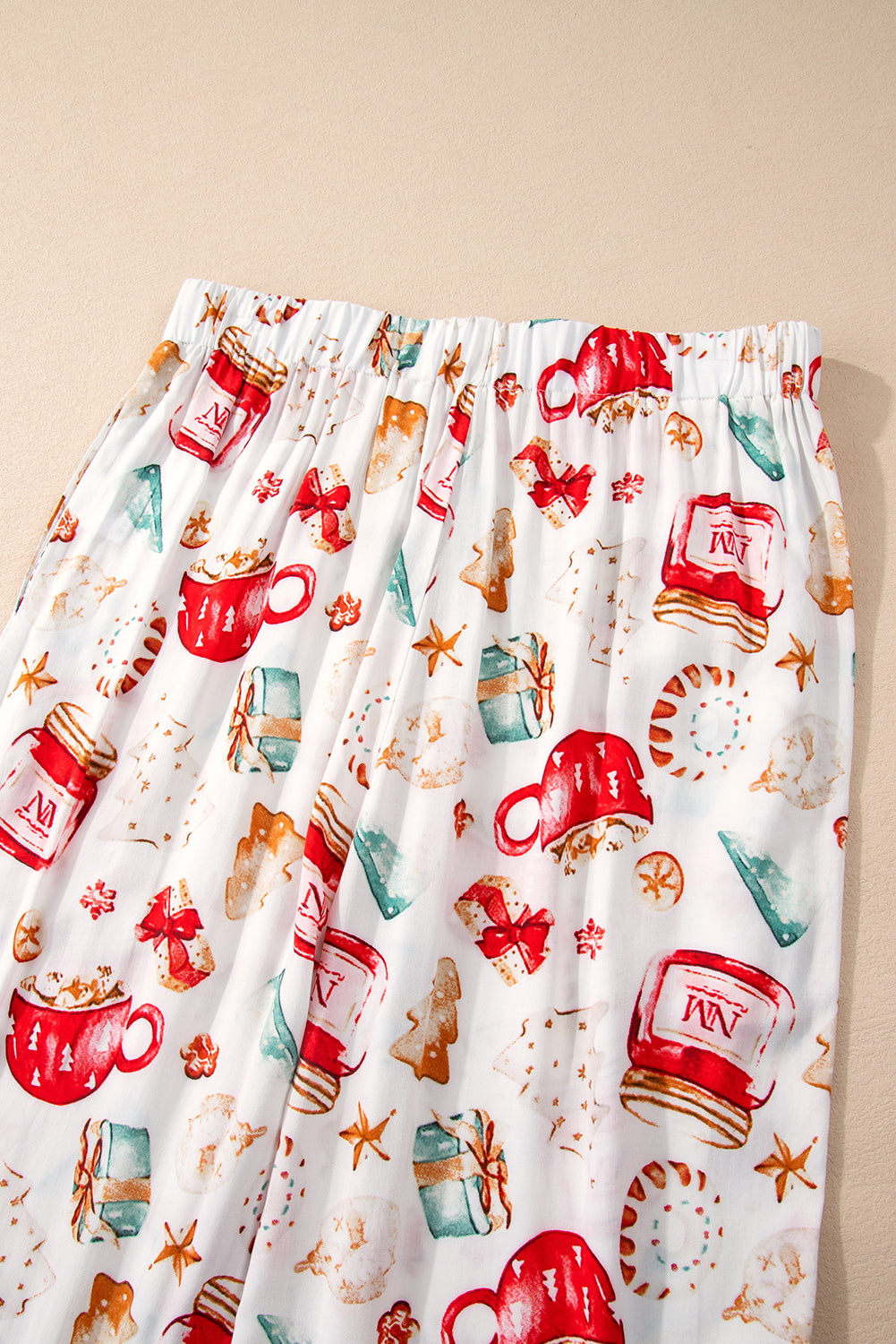 White Christmas Pattern Long Sleeve Shirt and Pants Pajama Set - Glimmer Road