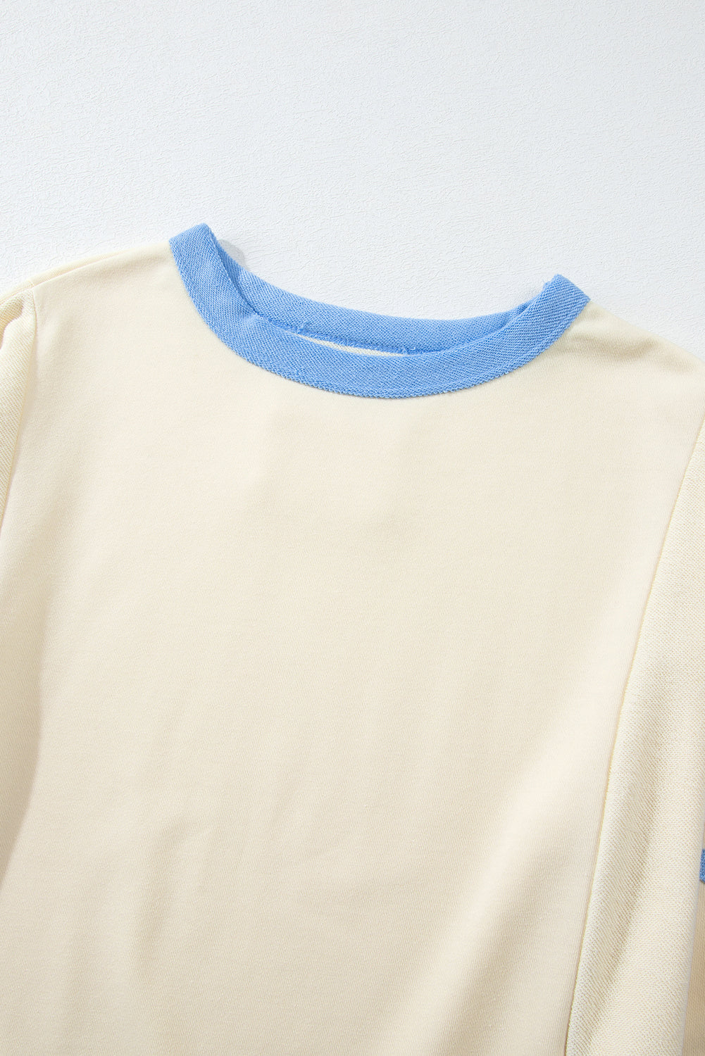 Beige Star Patchwork Exposed Seam Oversized Sweatshirt - Glimmer Road