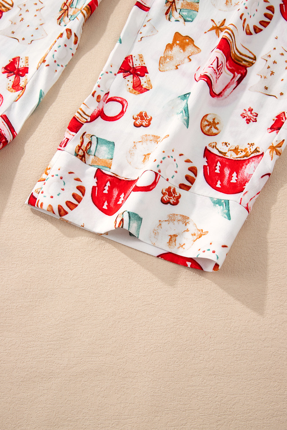 White Christmas Pattern Long Sleeve Shirt and Pants Pajama Set - Glimmer Road