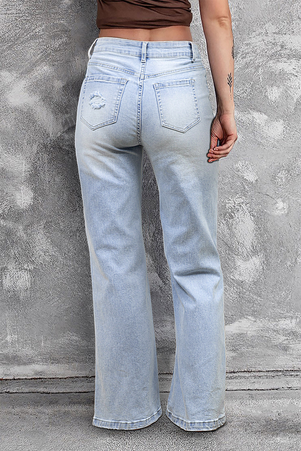 Beau Blue Vintage Light Wash Distressed Flare Jeans - Glimmer Road
