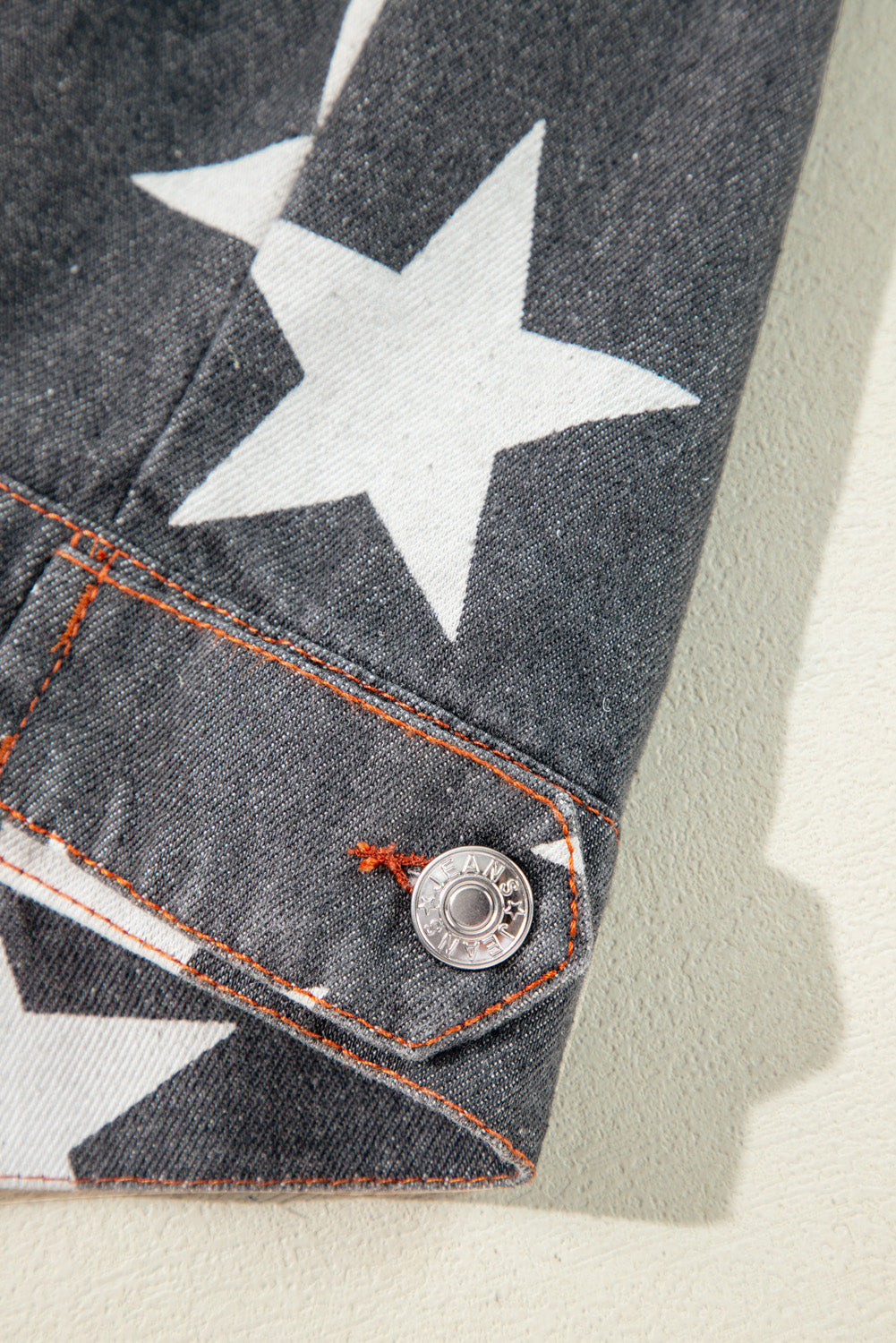 Black Star Snakeskin Printed Patchwork Denim Jacket - Glimmer Road